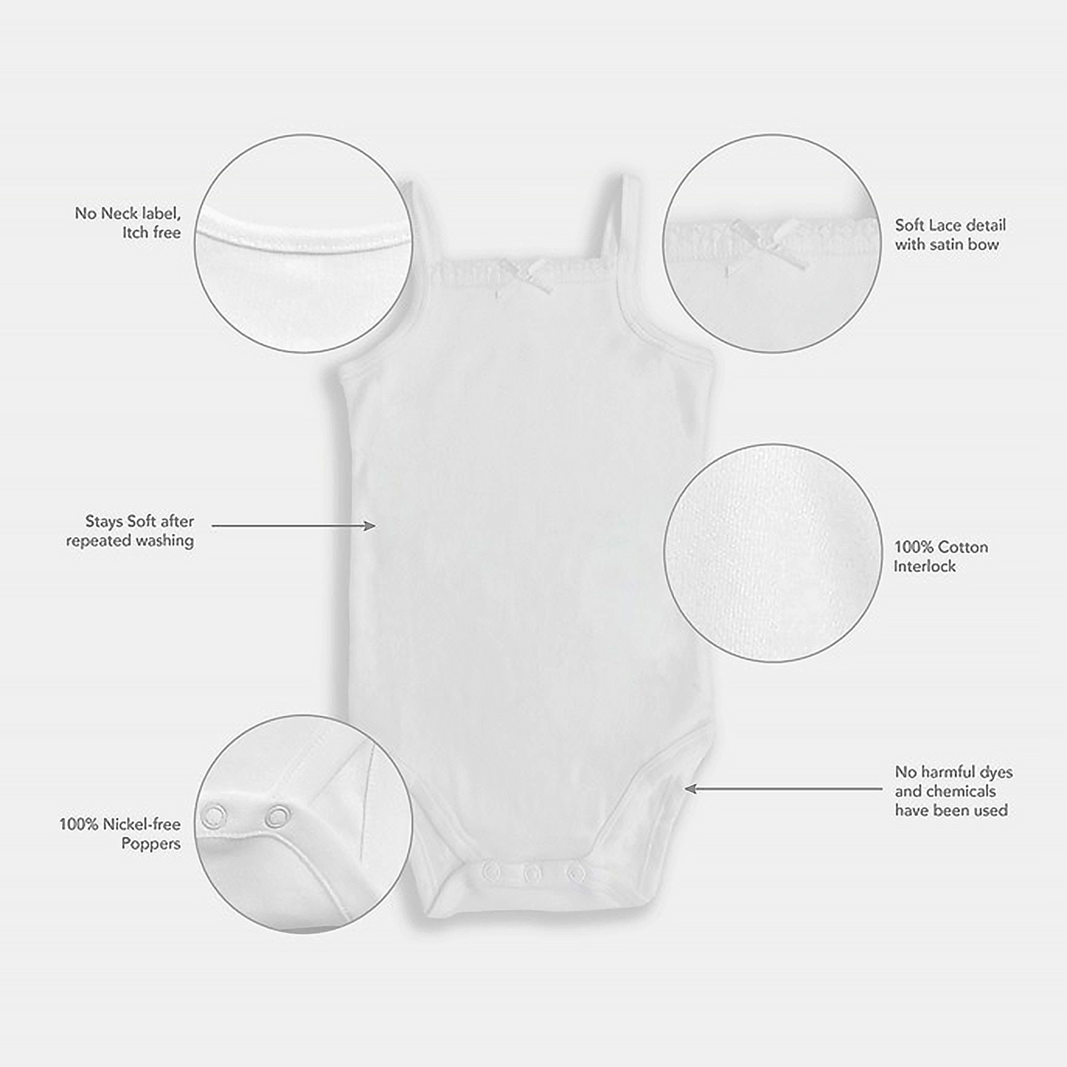 Juniors Solid Sleeveless Bodysuit - Set of 10-baby-girls-clothing-bodysuits-image-5