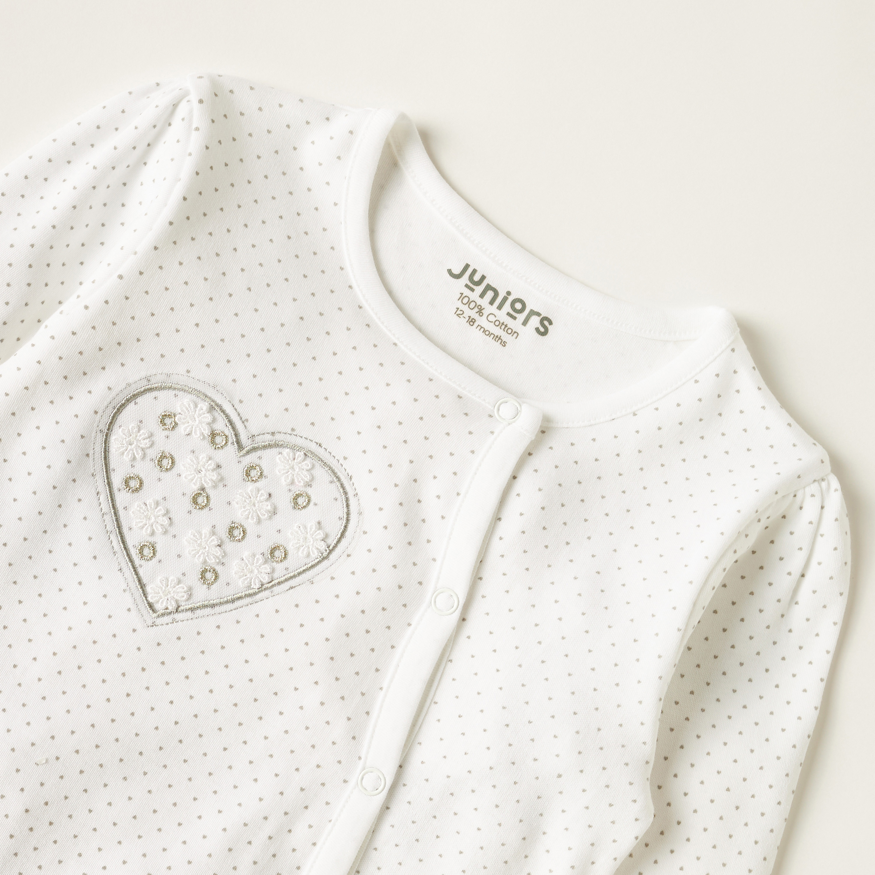 Juniors Printed Closed Feet Sleepsuit with Snap Button Closure-baby-girls-clothing-nightwear-sleepsuits-image-2