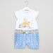 Juniors Printed Romper with Cap Sleeves-Rompers%2C Dungarees and Jumpsuits-thumbnail-0