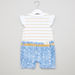 Juniors Printed Romper with Cap Sleeves-Rompers%2C Dungarees and Jumpsuits-thumbnail-2