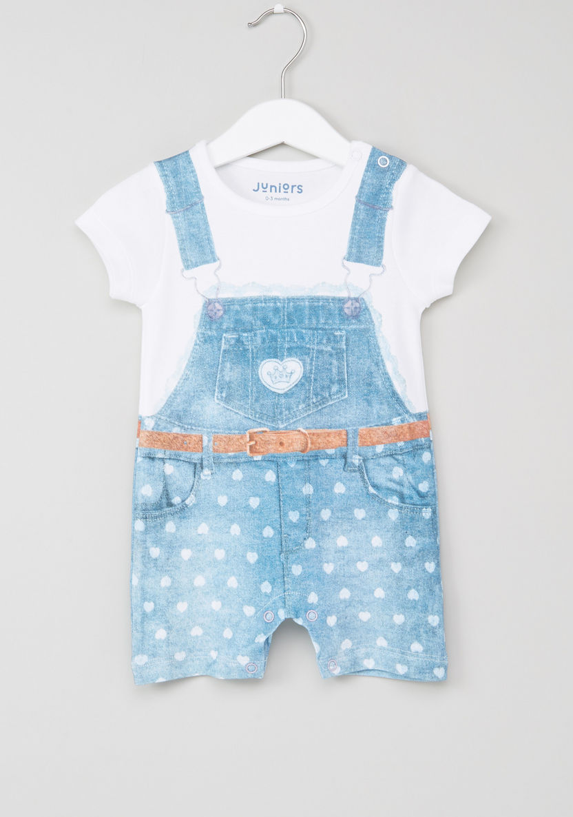Juniors Printed Short Sleeves Romper-Rompers%2C Dungarees and Jumpsuits-image-0