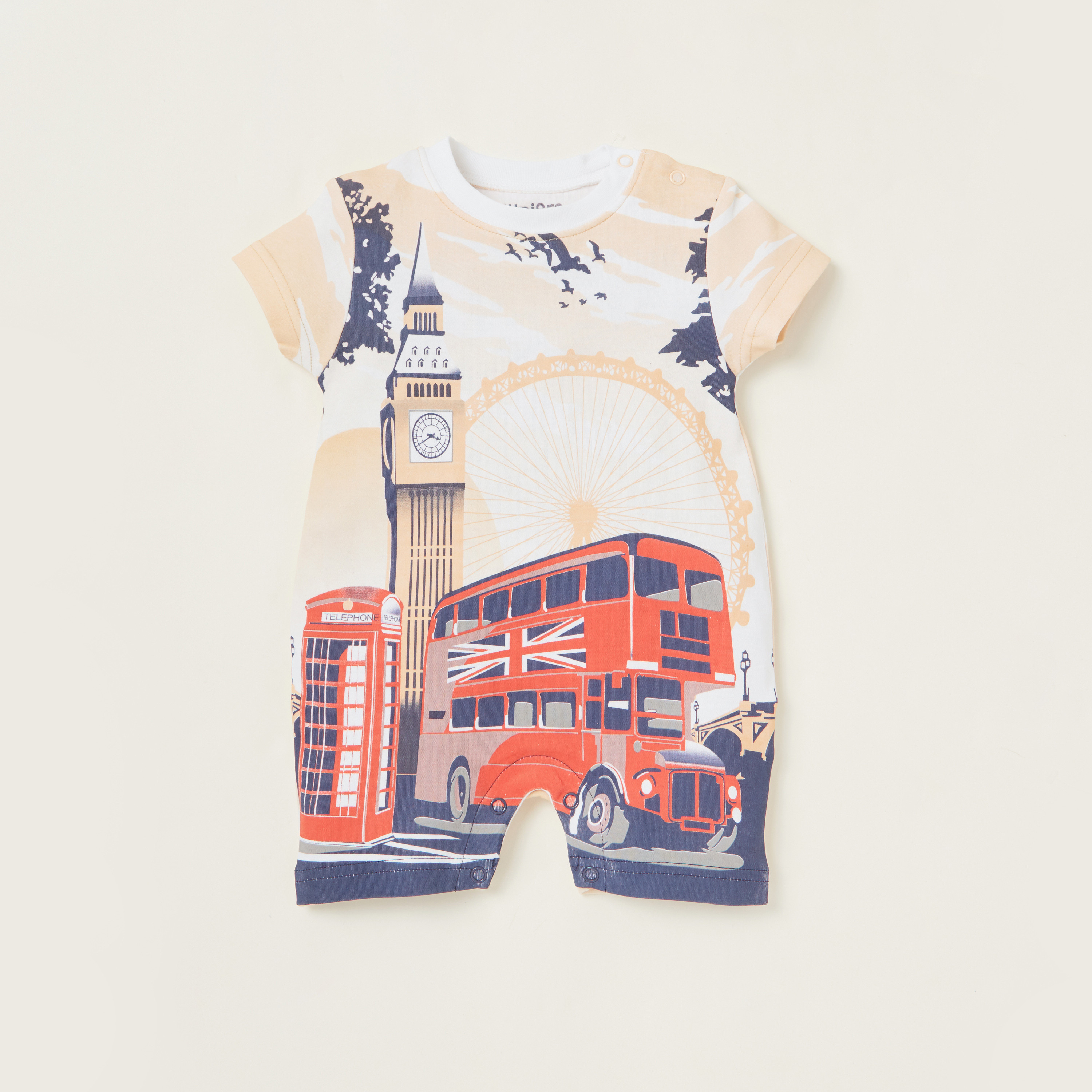 Juniors London Print Romper with Short Sleeves-baby-boys-clothing-rompers-image-1