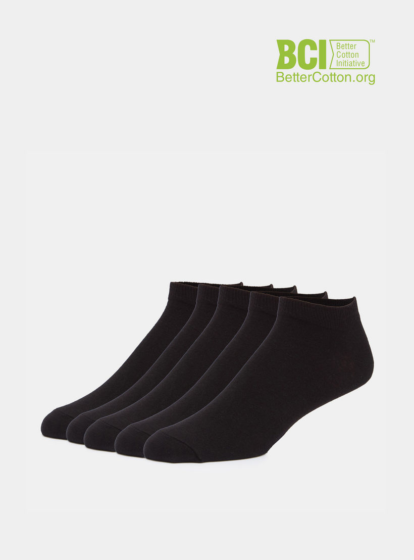 Solid Ankle Length Socks - Set of 5-men-socks-image-1