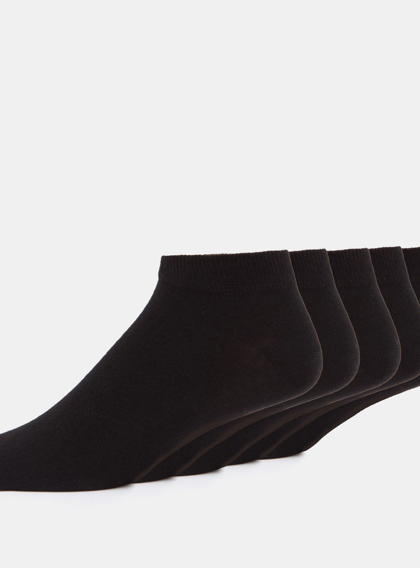Solid Ankle Length Socks - Set of 5-men-socks-image-2