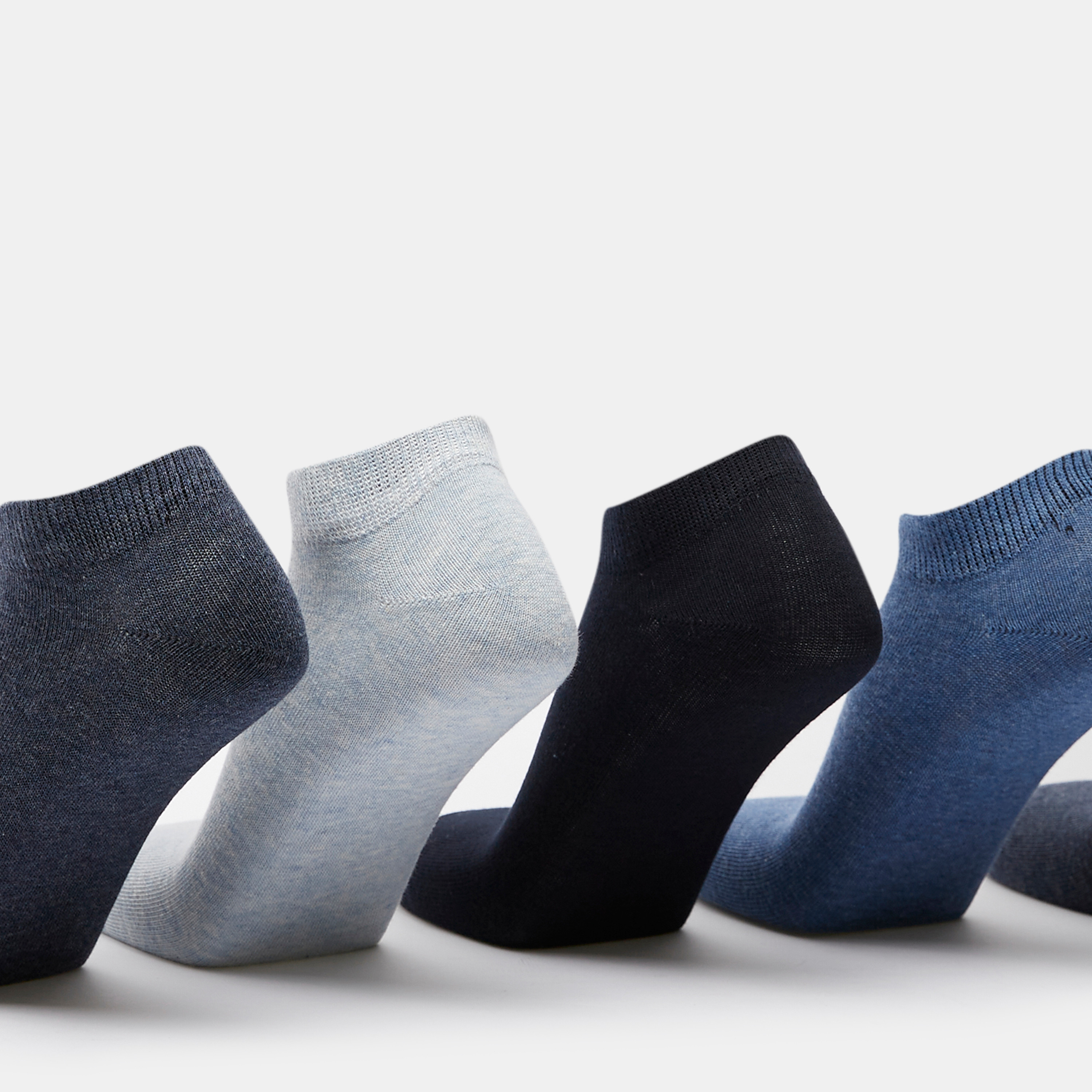 Solid Ankle Length Socks - Set of 5-men-socks-image-3