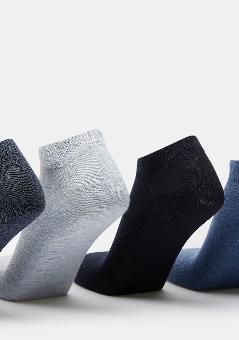 Solid Ankle Length Socks - Set of 5-Men%27s Socks-image-2