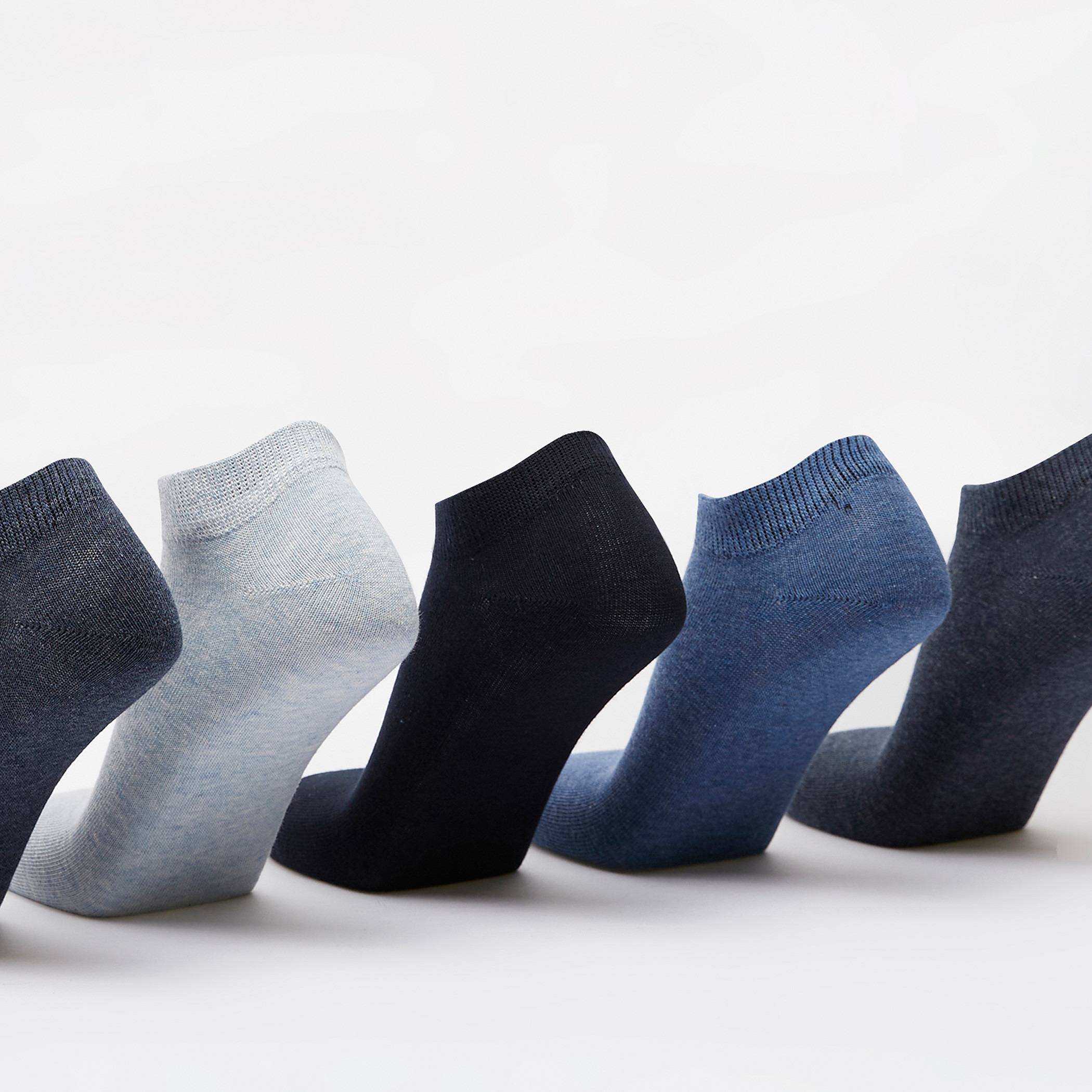 Solid Ankle Length Socks - Set of 5-men-socks-image-2