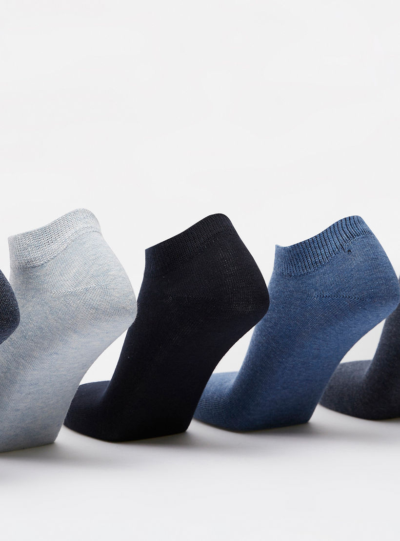Solid Ankle Length Socks - Set of 5-men-socks-image-2