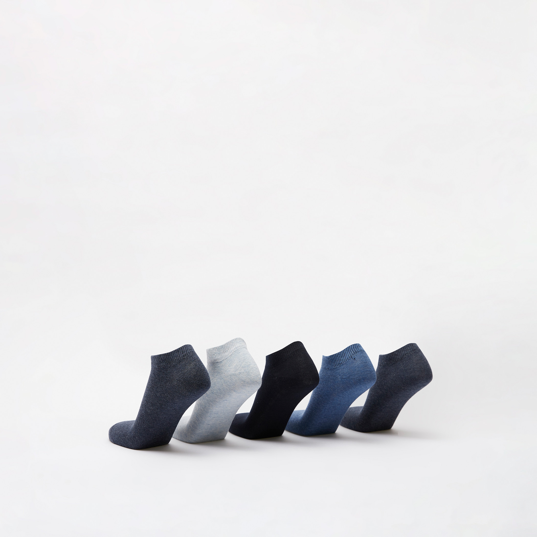 Solid Ankle Length Socks - Set of 5-men-socks-image-3
