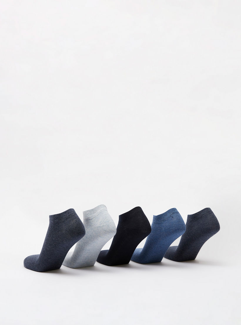 Solid Ankle Length Socks - Set of 5-men-socks-image-3