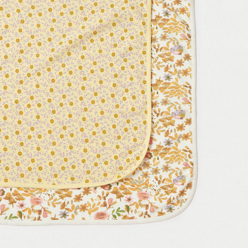 Juniors 2-Piece Floral Print Receiving Blanket Set - 70x70 cm-Receiving Blankets-image-1