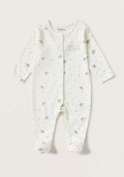 Juniors All-Over Print Closed Feet Sleepsuit with Button Closure-Sleepsuits-image-1