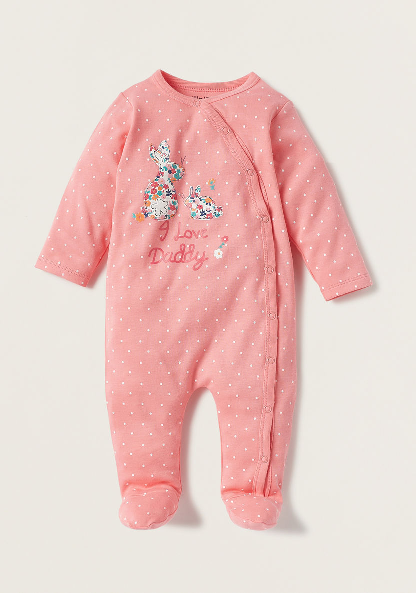 Juniors Printed Closed Feet Sleepsuit with Button Closure-Sleepsuits-image-0