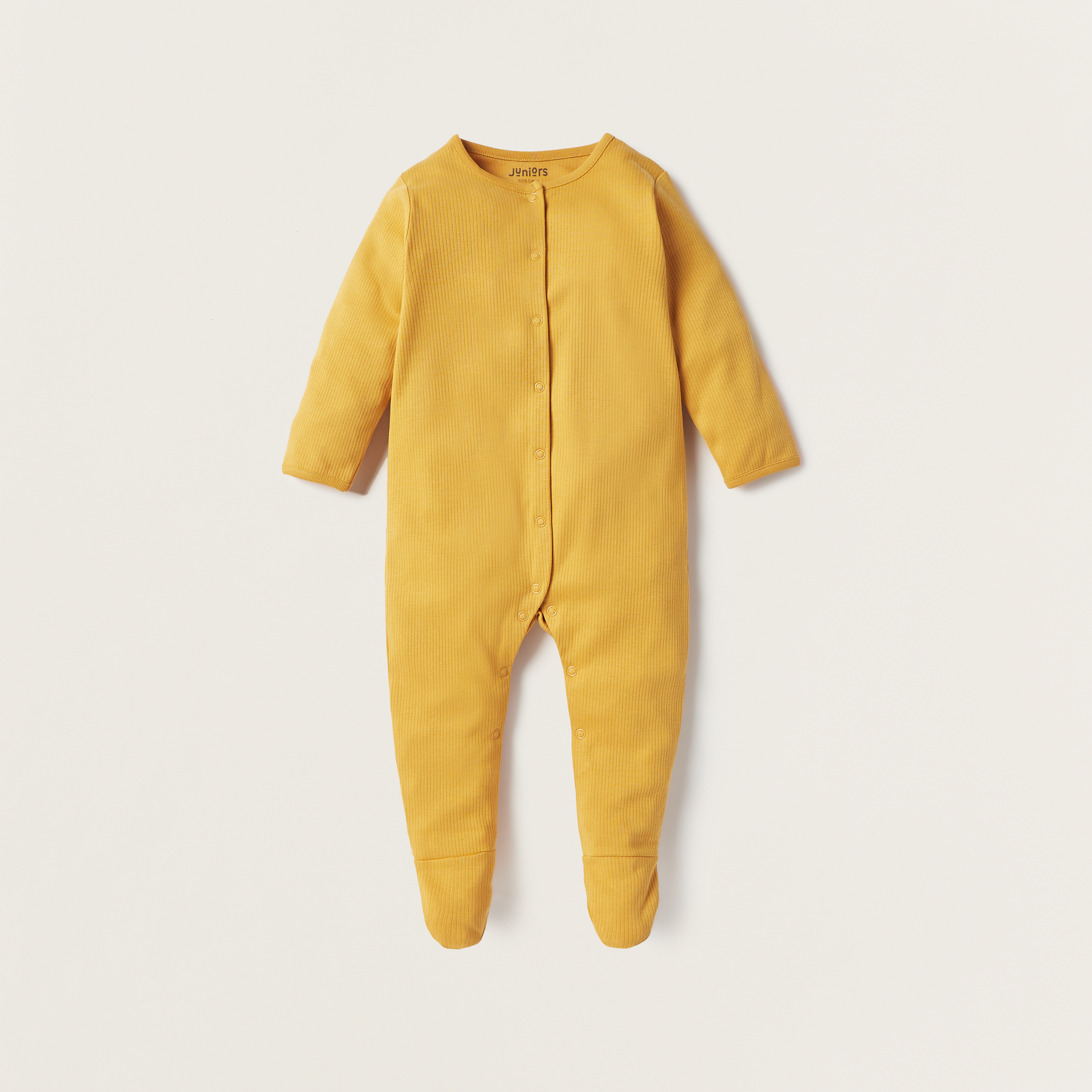 Juniors Solid Closed Feet Sleepsuit - Set of 2-baby-girls-clothing-nightwear-sleepsuits-image-2