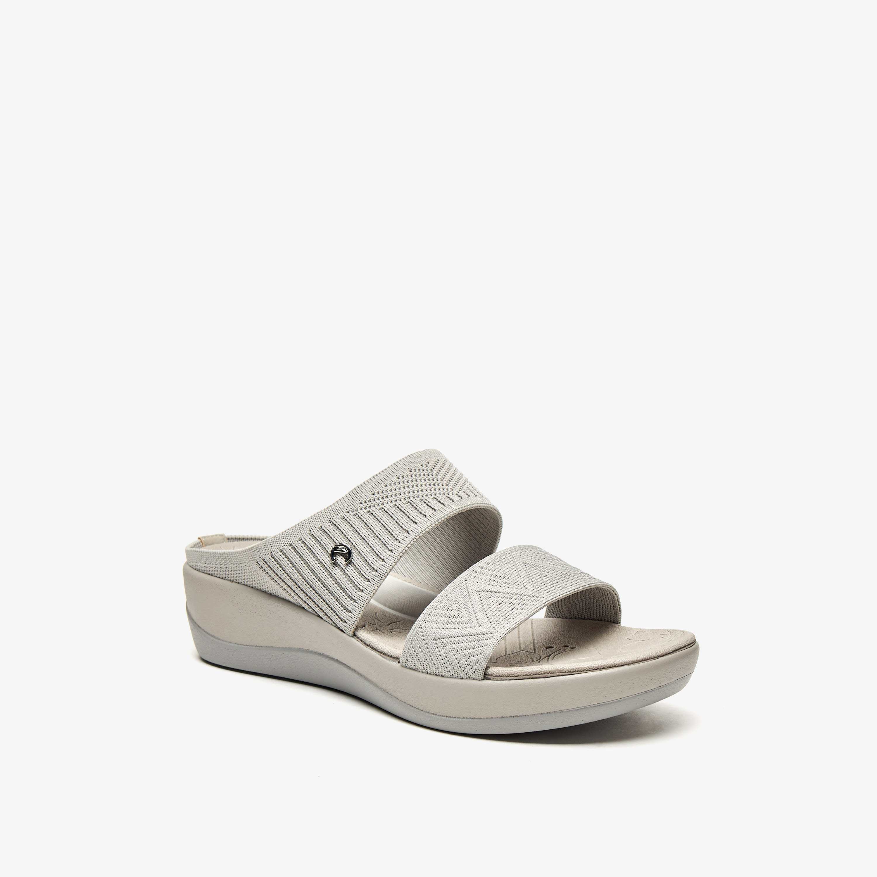 صندل شبكي سهل الارتداء بحزام وكعب فلاتفورم من لو كونفورت-women-shoes-sandals-heeled-image-1