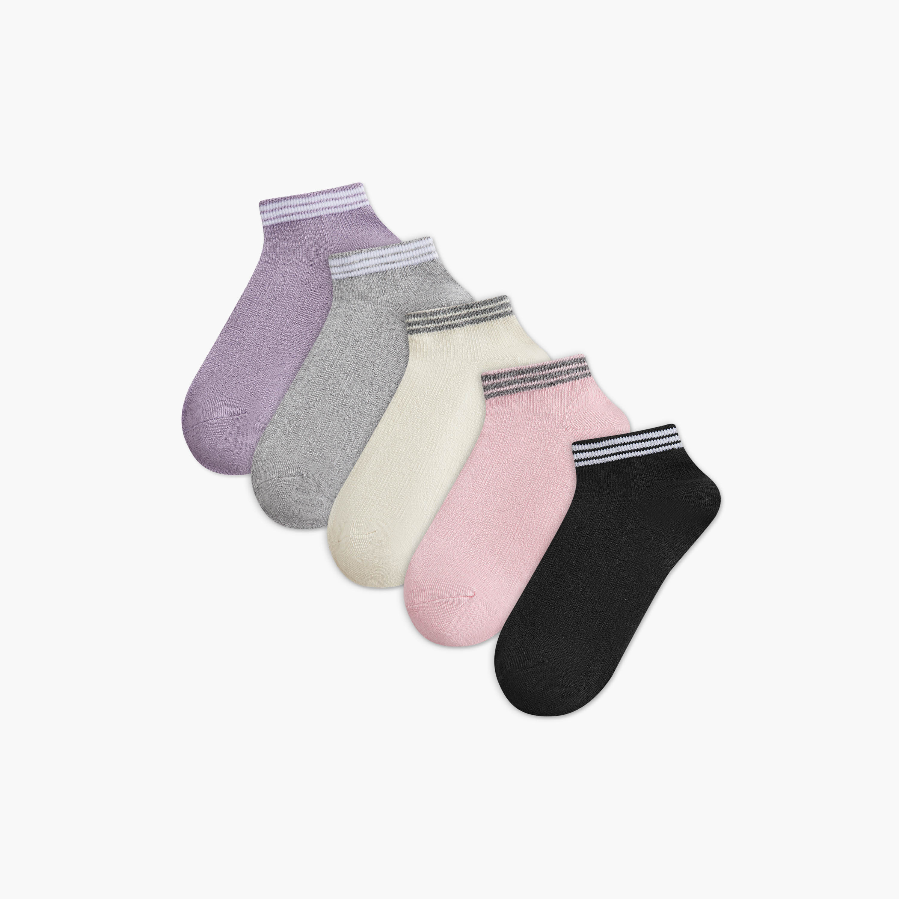 طقم جوارب طول الكاحل 5 أزواج بارزة الملمس من فلورا بيلا -women-socksandstockings-image-1