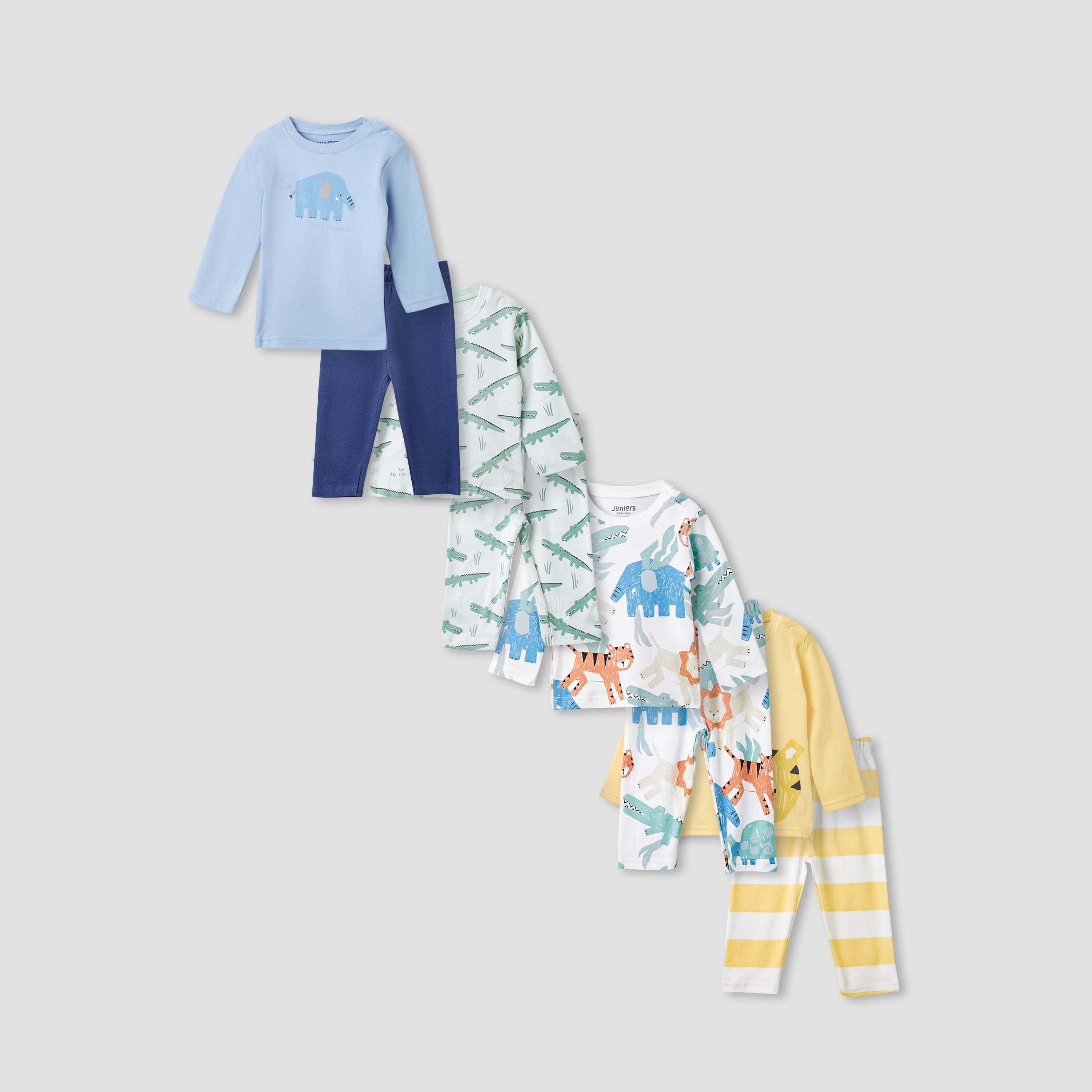 Juniors Printed T-shirt and Pyjamas - Set of 4-baby-boys-clothing-nightwear-pyjamasets-image-1