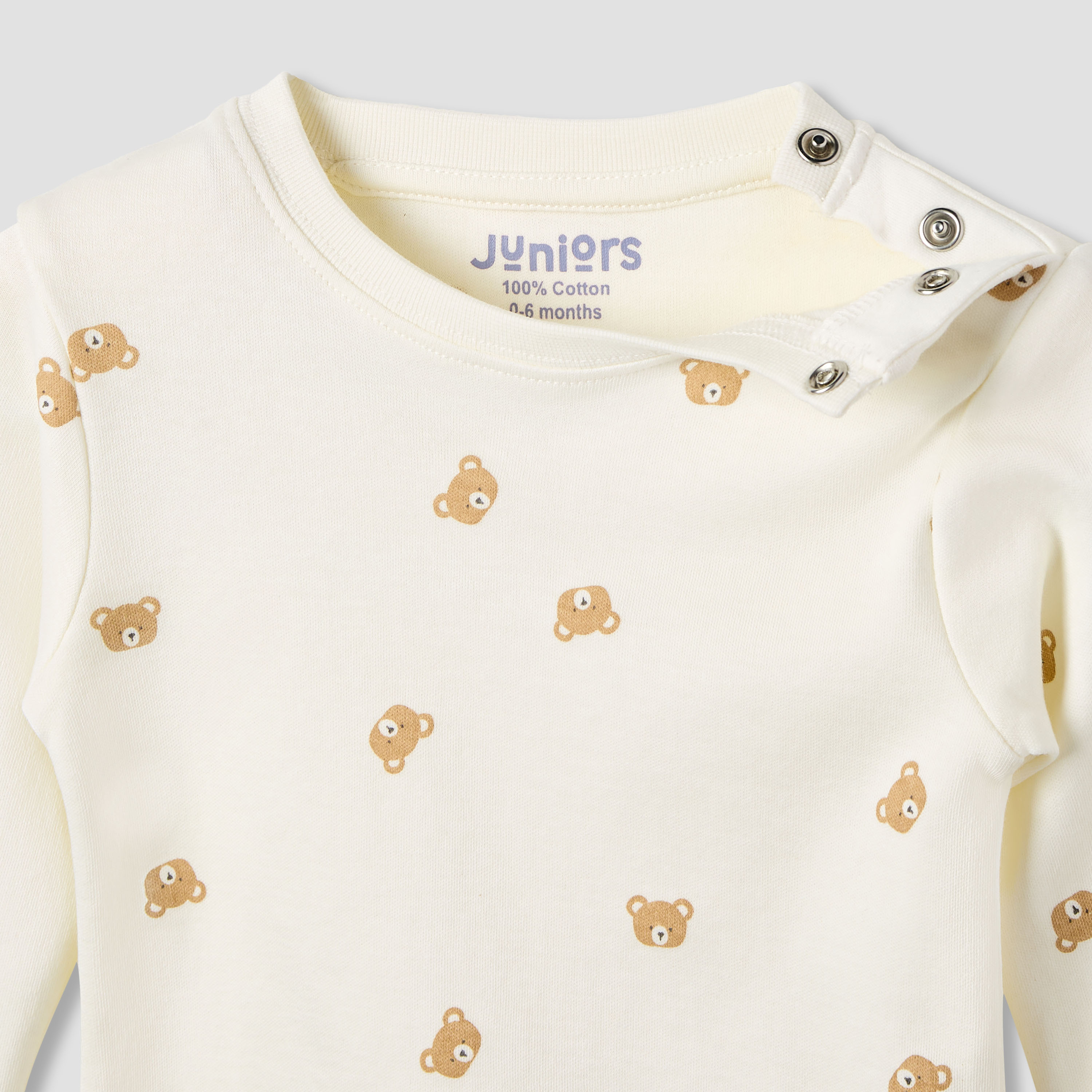 Juniors Pyjama Set with Bear Print - Soft Cotton - Long Sleeves - 4-Pieces-baby-boys-clothing-nightwear-pyjamasets-image-13
