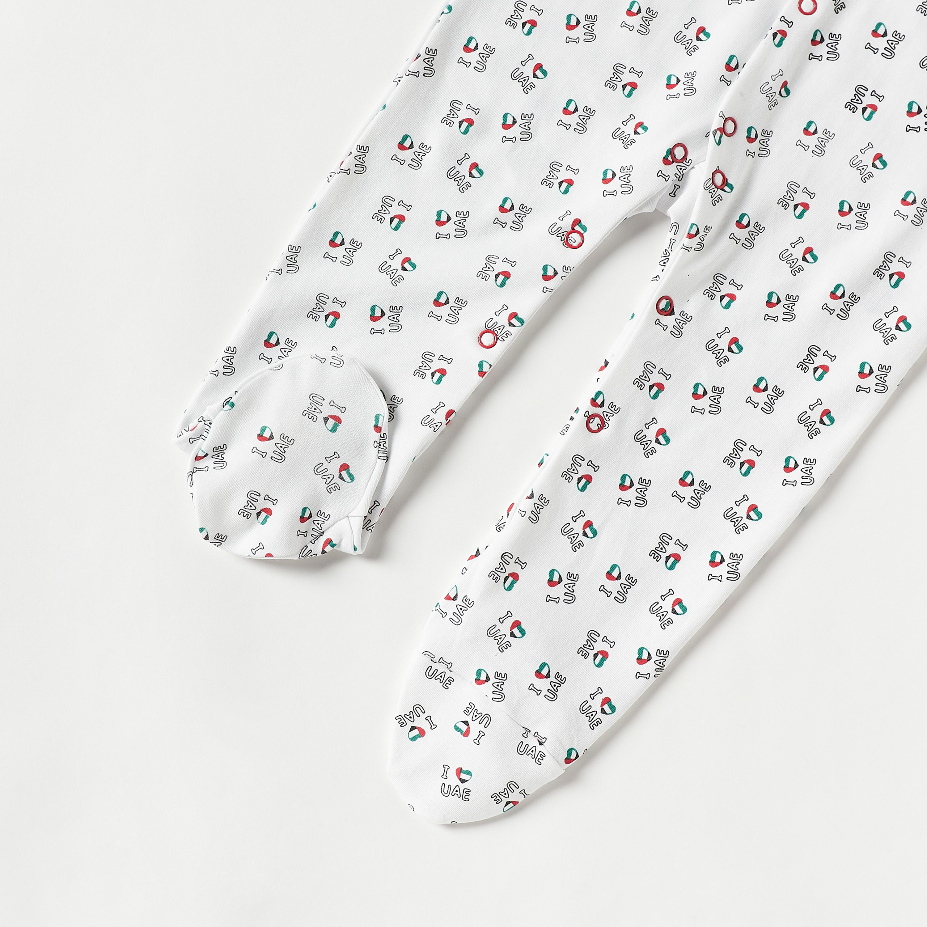 Juniors UAE National Day Print Sleepsuit with Frill Detail-baby-boys-clothing-nightwear-sleepsuits-image-3