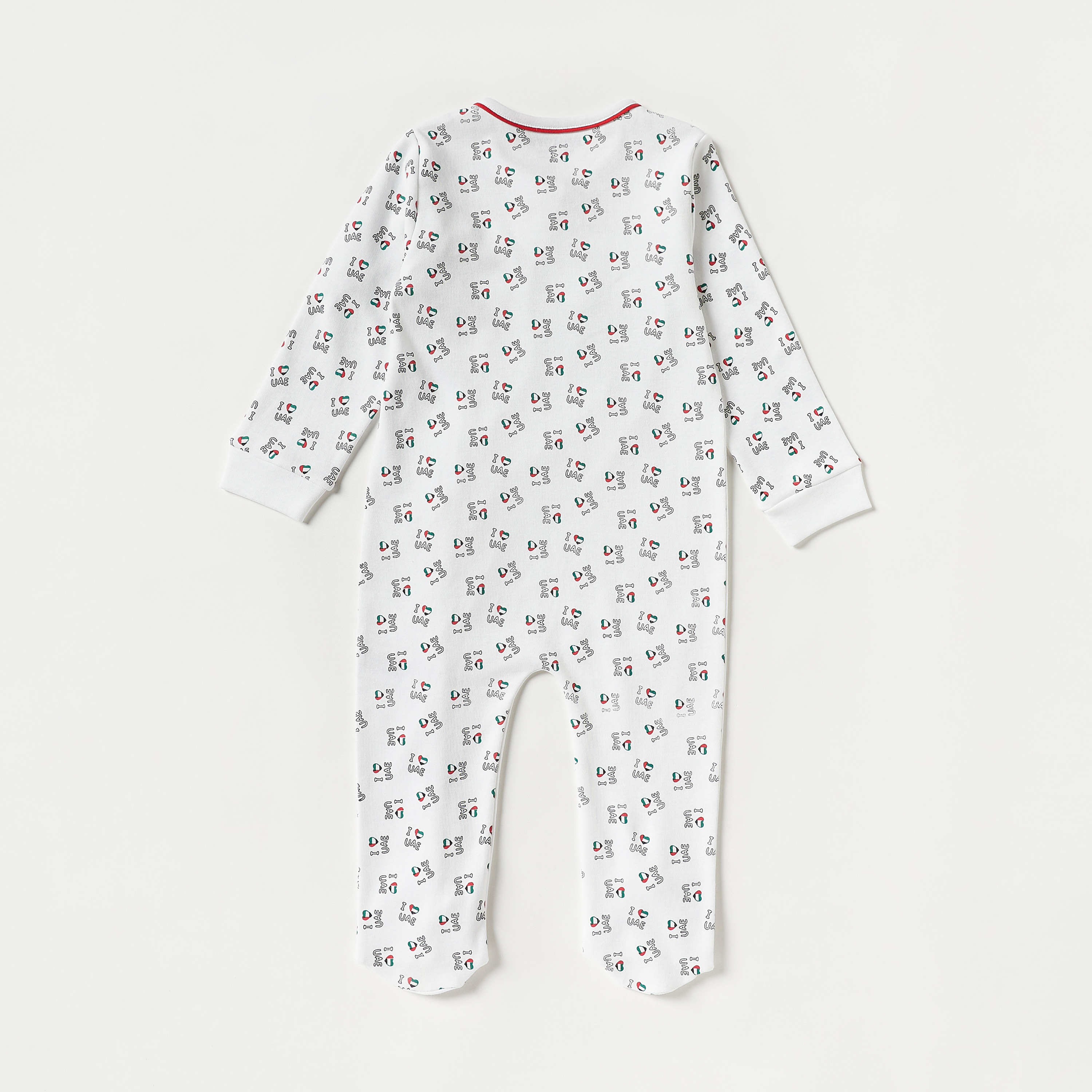 Juniors UAE National Day Print Closed Feet Sleepsuit with Long Sleeves-baby-boys-clothing-nightwear-sleepsuits-image-4