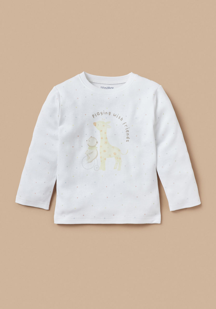 Juniors Giraffe Print T-shirt and Pyjama Set-Pyjama Sets-image-1