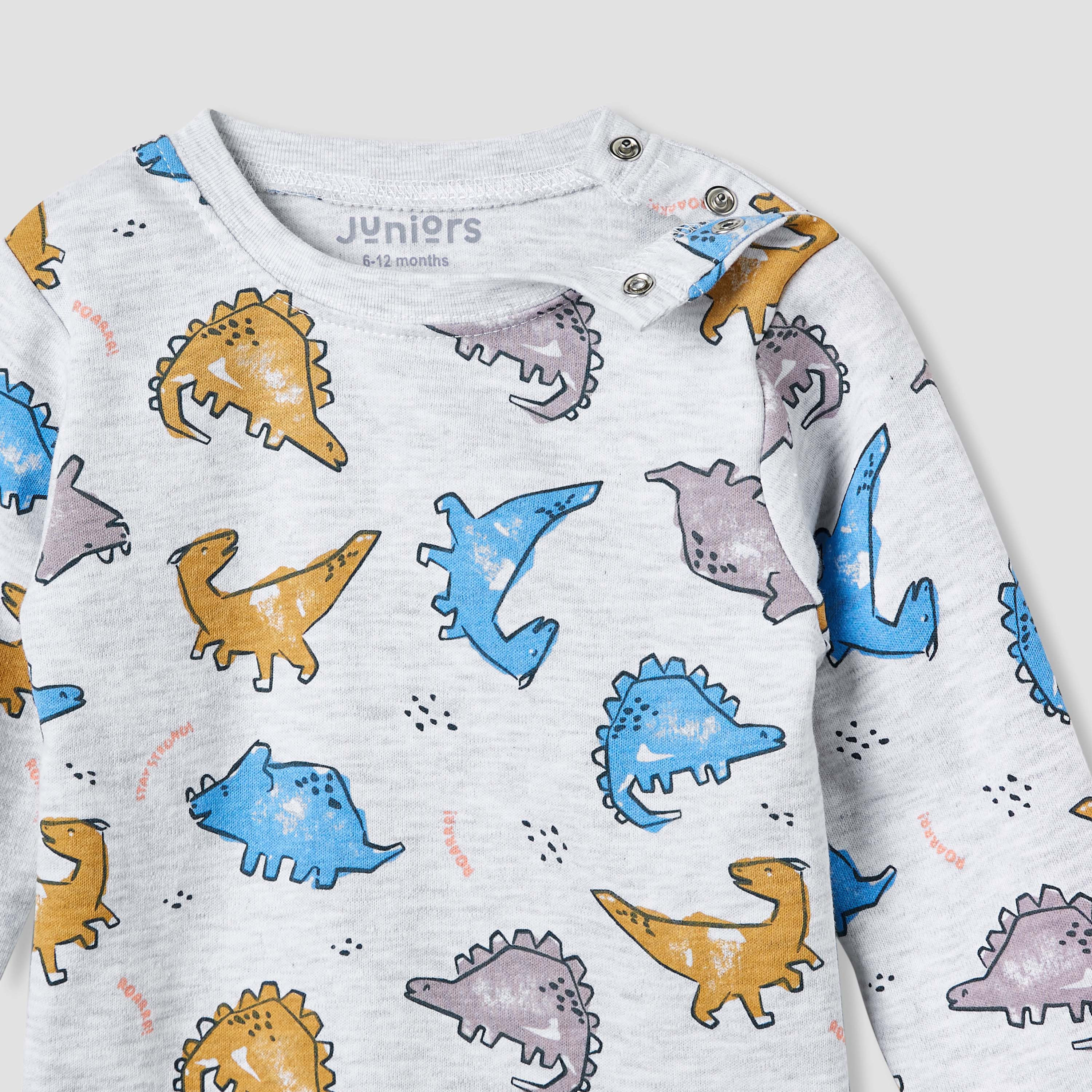 Juniors Dinosaur Print T-shirt and Pyjama Set-baby-boys-clothing-nightwear-pyjamasets-image-4