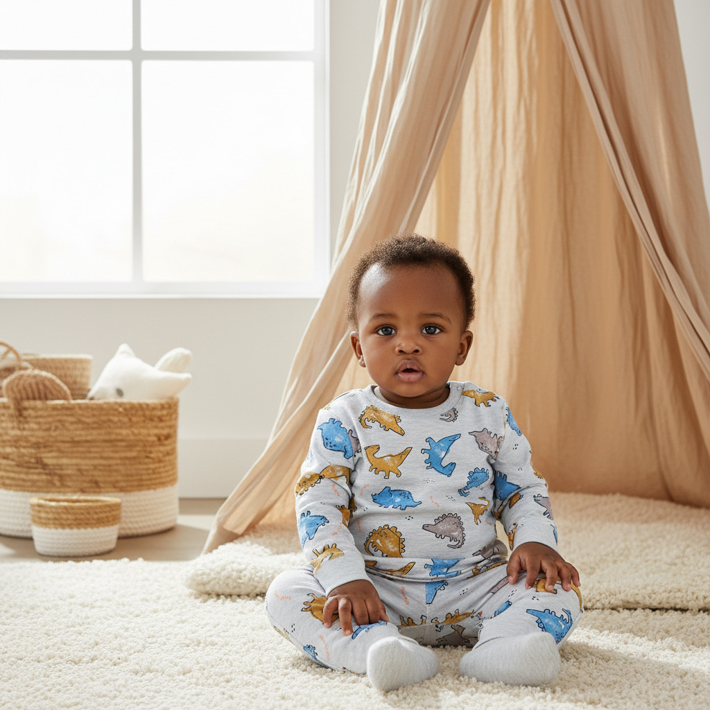 Juniors Dinosaur Print T-shirt and Pyjama Set-baby-boys-clothing-nightwear-pyjamasets-image-8