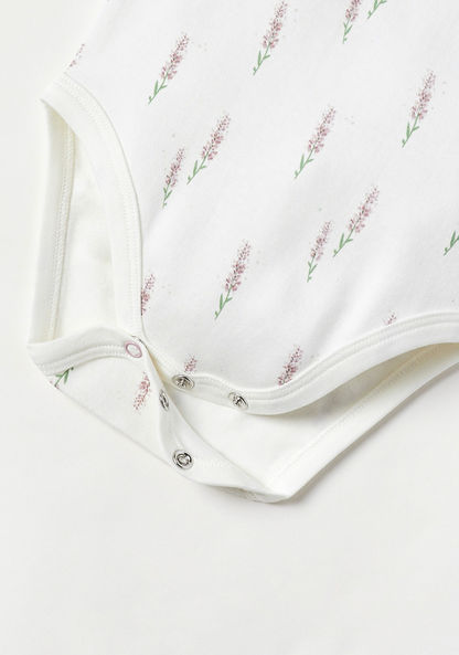 Juniors Floral Print Bodysuit with Spaghetti Straps and Button Closure-Bodysuits-image-2