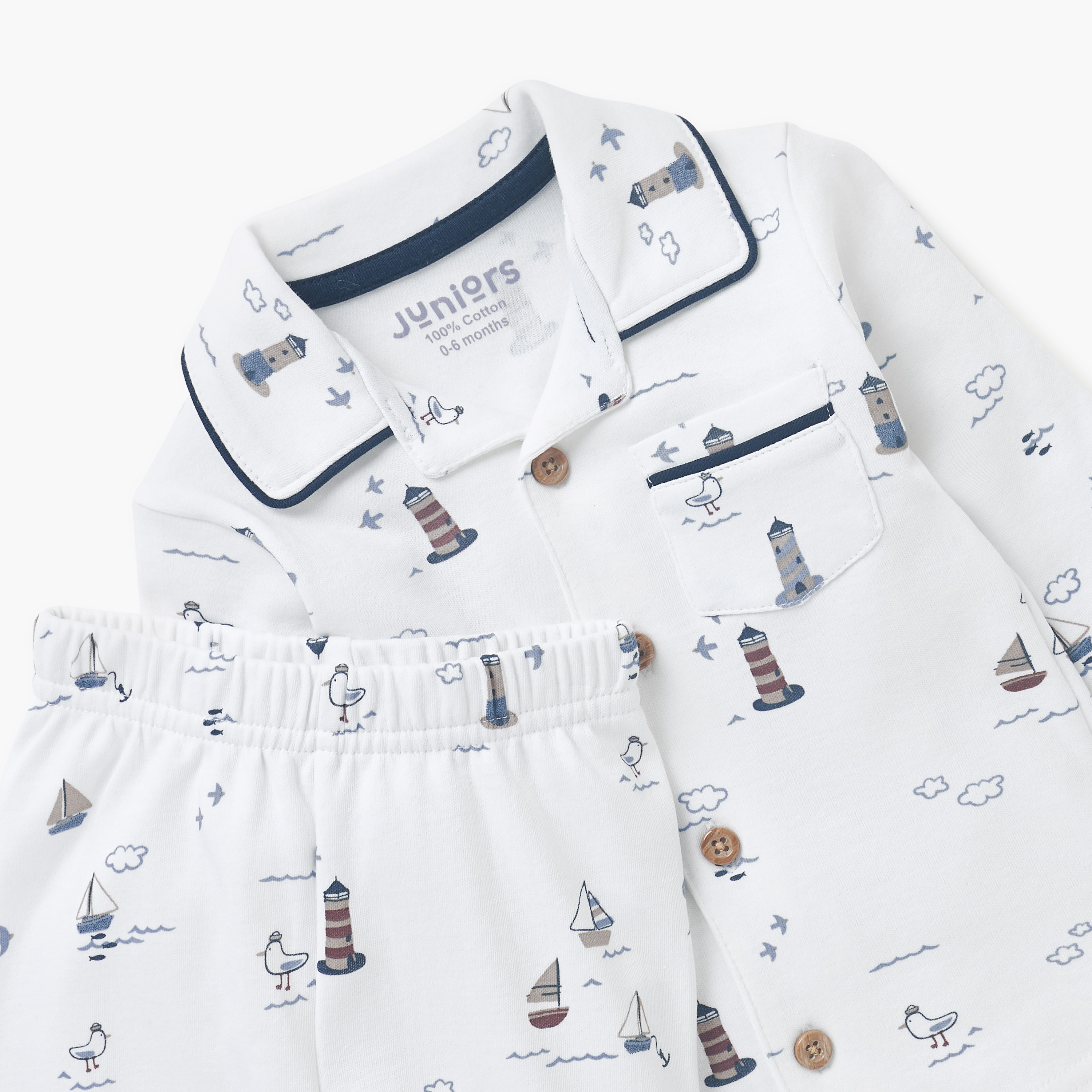 Juniors Graphic Print Shirt and Pyjama Set-baby-boys-clothing-nightwear-pyjamasets-image-4