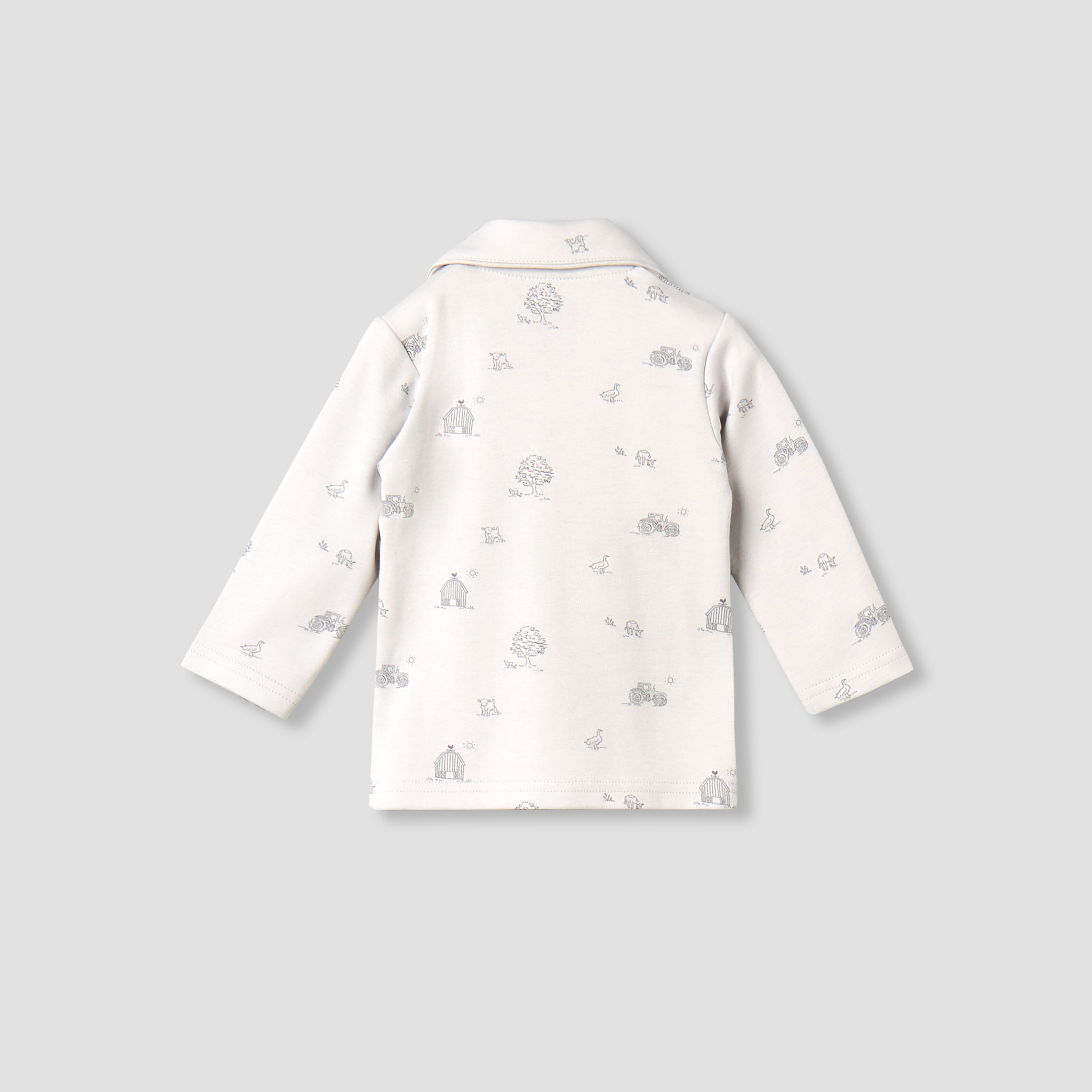 Juniors Cotton Collared Long Sleeves Pyjama Set with Barnyard Print-baby-boys-clothing-nightwear-pyjamasets-image-4
