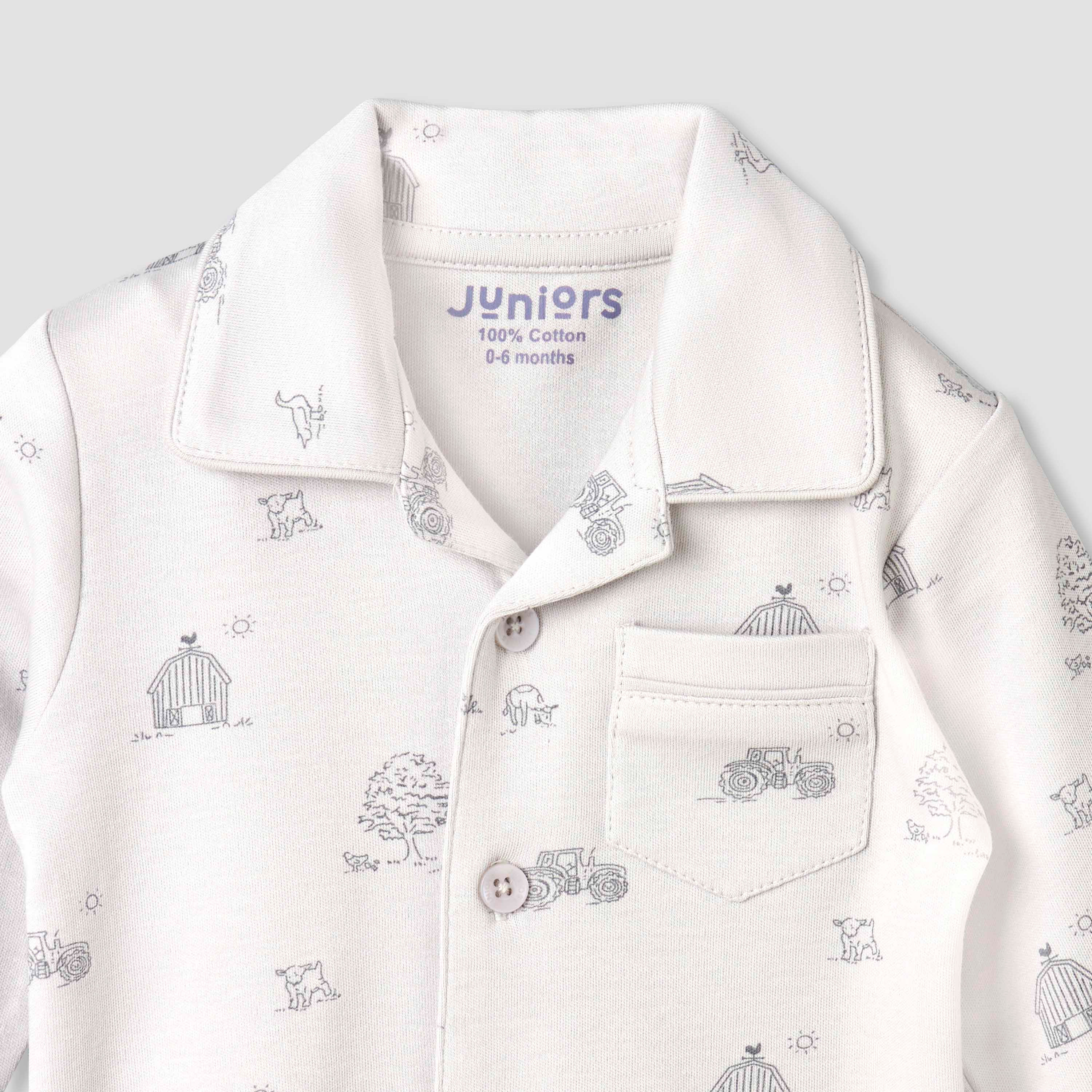 Juniors Cotton Collared Long Sleeves Pyjama Set with Barnyard Print-baby-boys-clothing-nightwear-pyjamasets-image-6