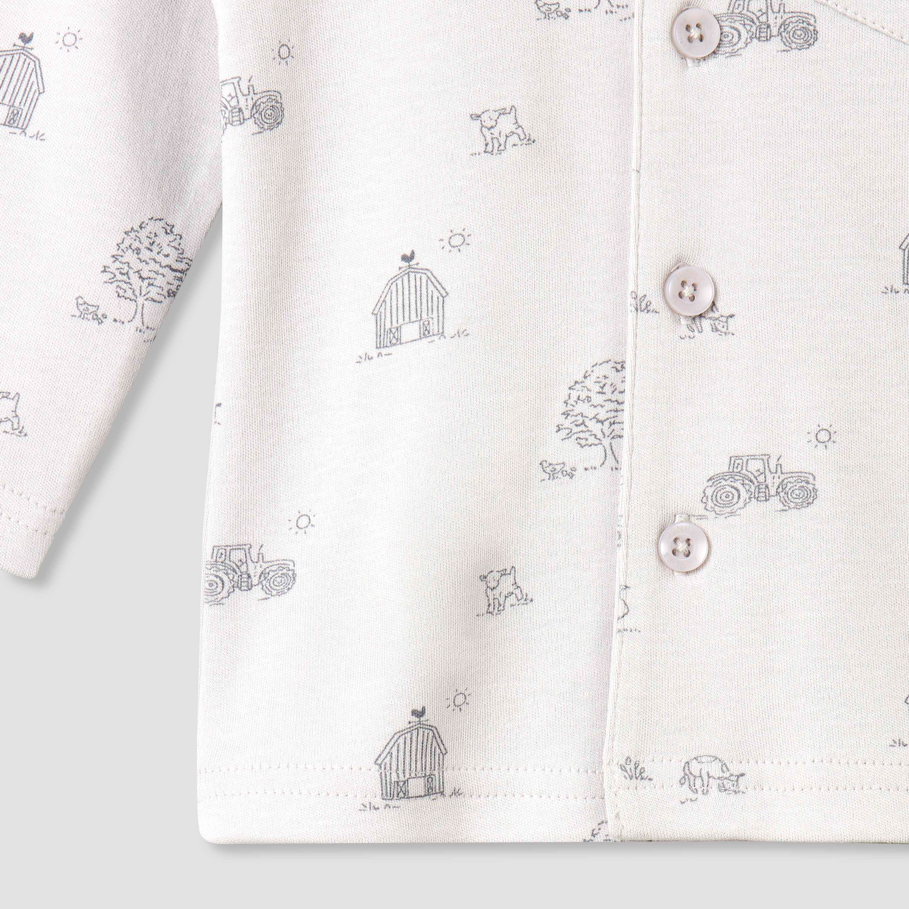 Juniors Cotton Collared Long Sleeves Pyjama Set with Barnyard Print-baby-boys-clothing-nightwear-pyjamasets-image-7