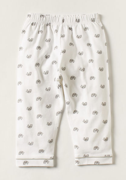 Giggles Elephant Print Long Sleeves Shirt and Pyjama Set-Pyjama Sets-image-4