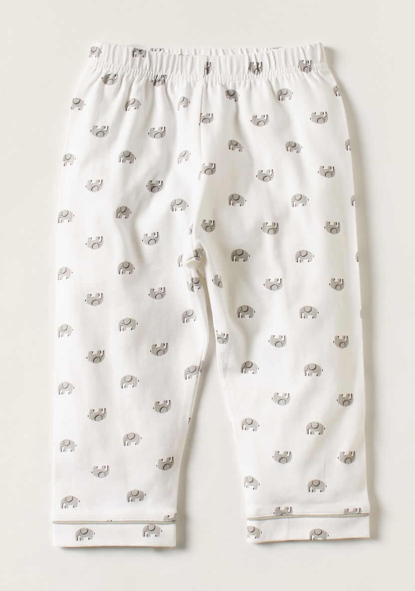 Giggles Elephant Print Long Sleeves Shirt and Pyjama Set-Pyjama Sets-image-4