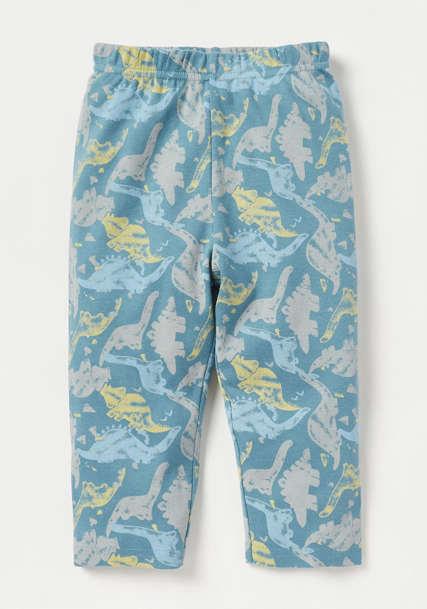 Juniors All-Over Dinosaur Print T-shirt and Pyjama Set-Pyjama Sets-image-2