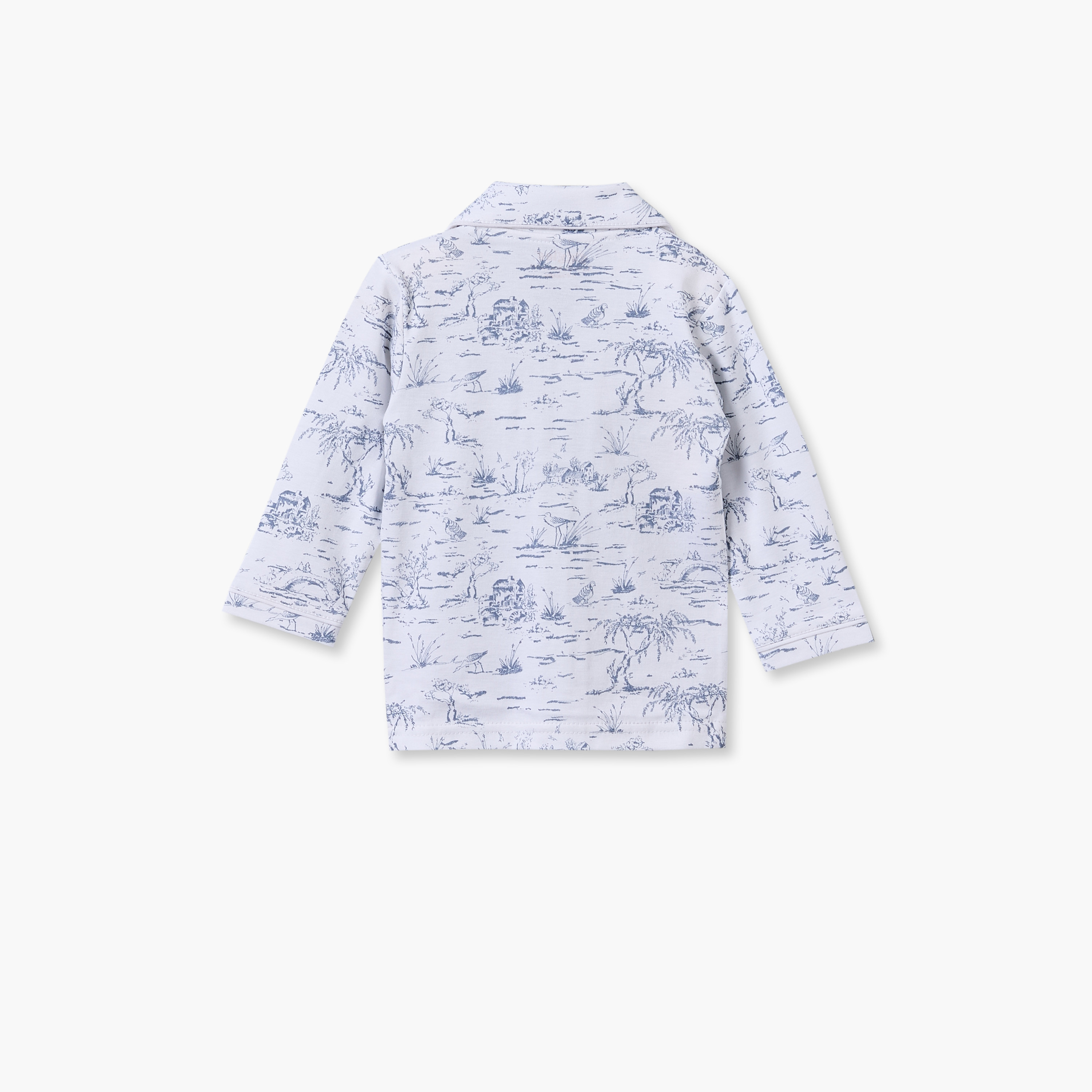 Giggles Cotton Collared Long Sleeves Shirt with Pyjamas with Forest Print-baby-boys-clothing-nightwear-pyjamasets-image-5
