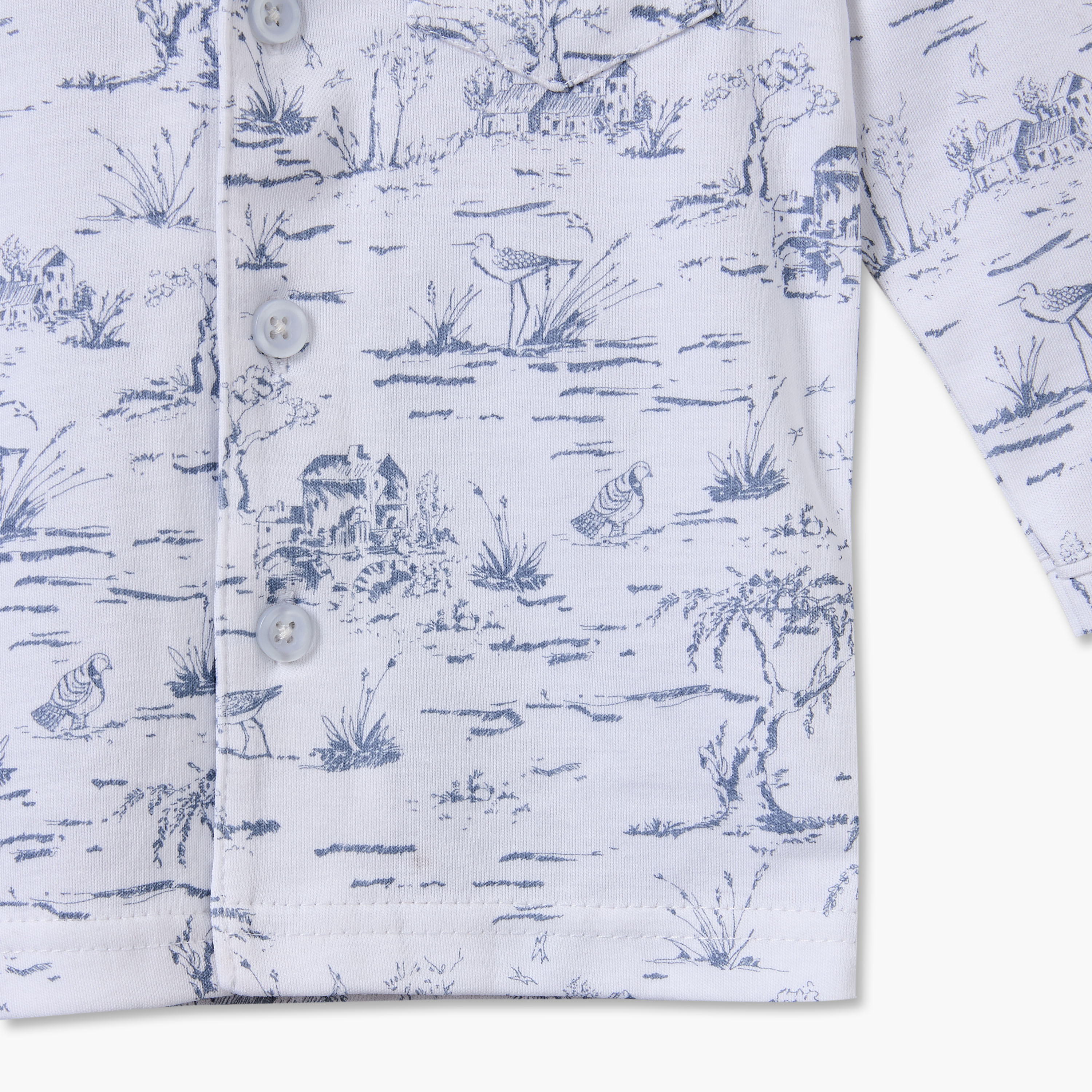Giggles Cotton Collared Long Sleeves Shirt with Pyjamas with Forest Print-baby-boys-clothing-nightwear-pyjamasets-image-8
