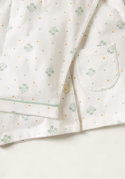 Giggles Floral Print Long Sleeves Shirt and Pyjama Set