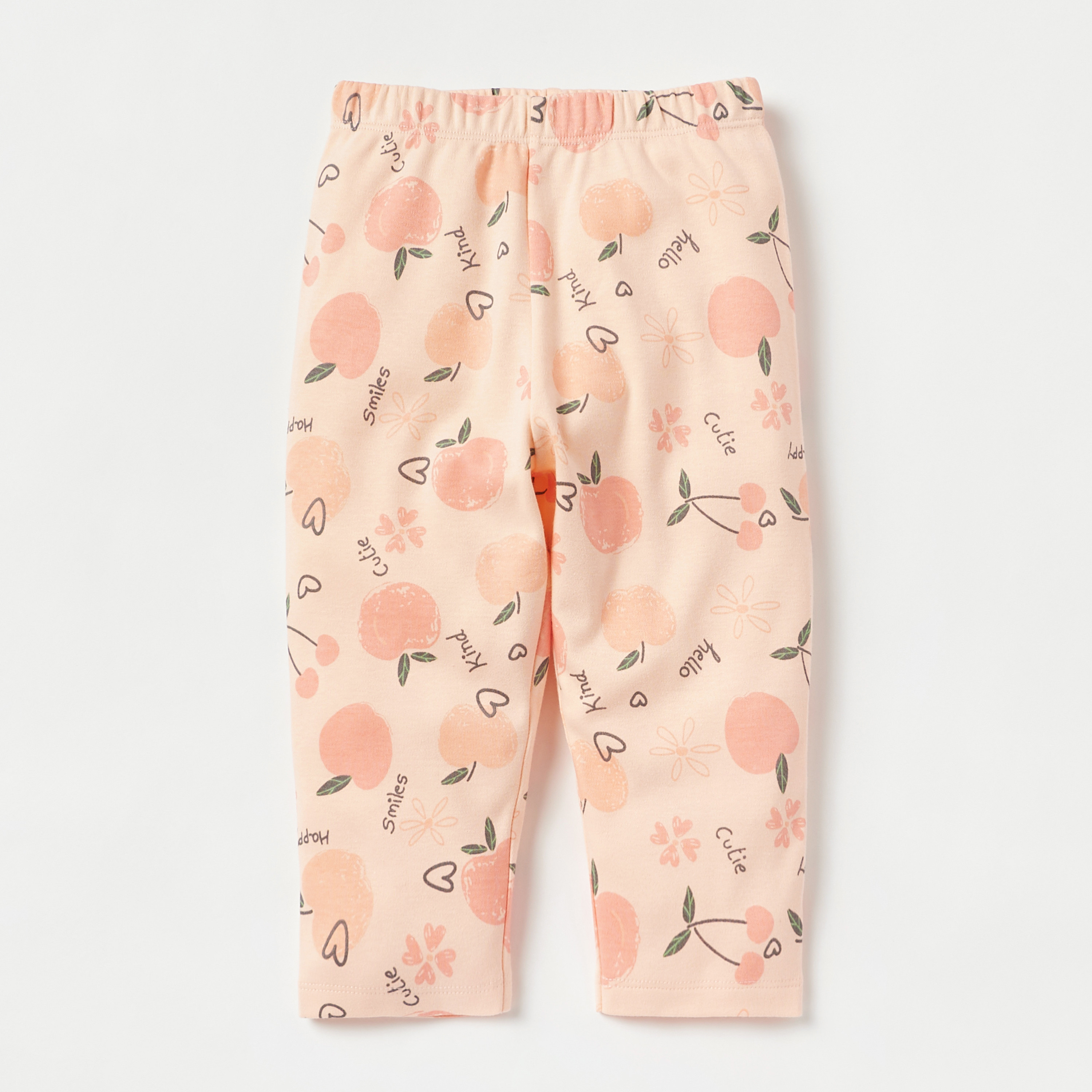 Juniors All-Over Cherry Print T-shirt and Pyjama Set-baby-girls-clothing-nightwear-pyjamasets-image-3