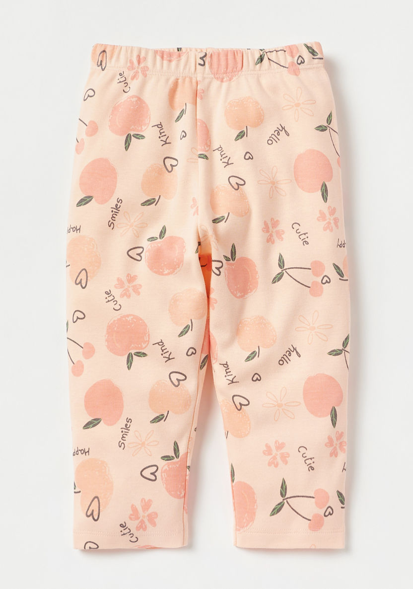 Juniors All-Over Cherry Print T-shirt and Pyjama Set-Pyjama Sets-image-2