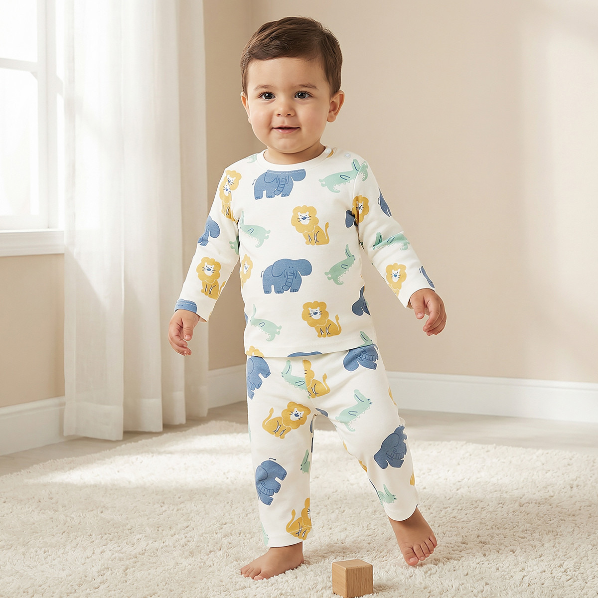 Juniors Printed T-shirt and Pyjama Set-baby-girls-clothing-nightwear-pyjamasets-image-1