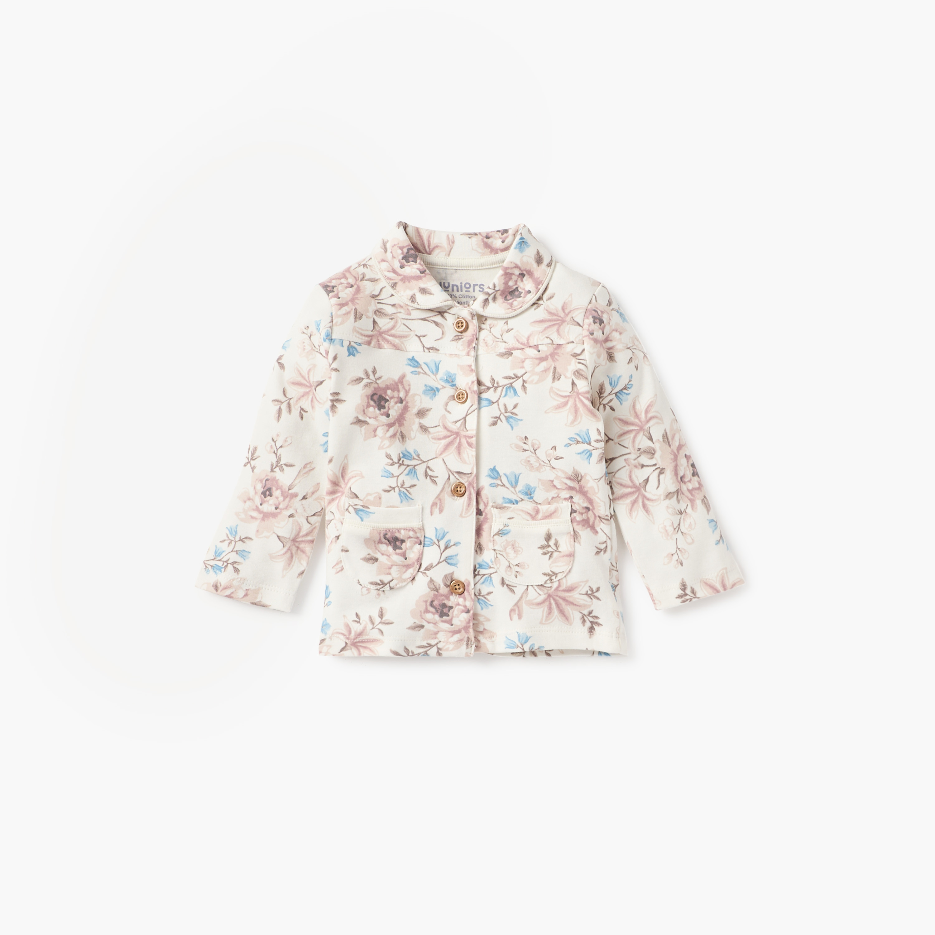 Juniors Floral Print Shirt and Pyjama Set-baby-girls-clothing-nightwear-pyjamasets-image-2