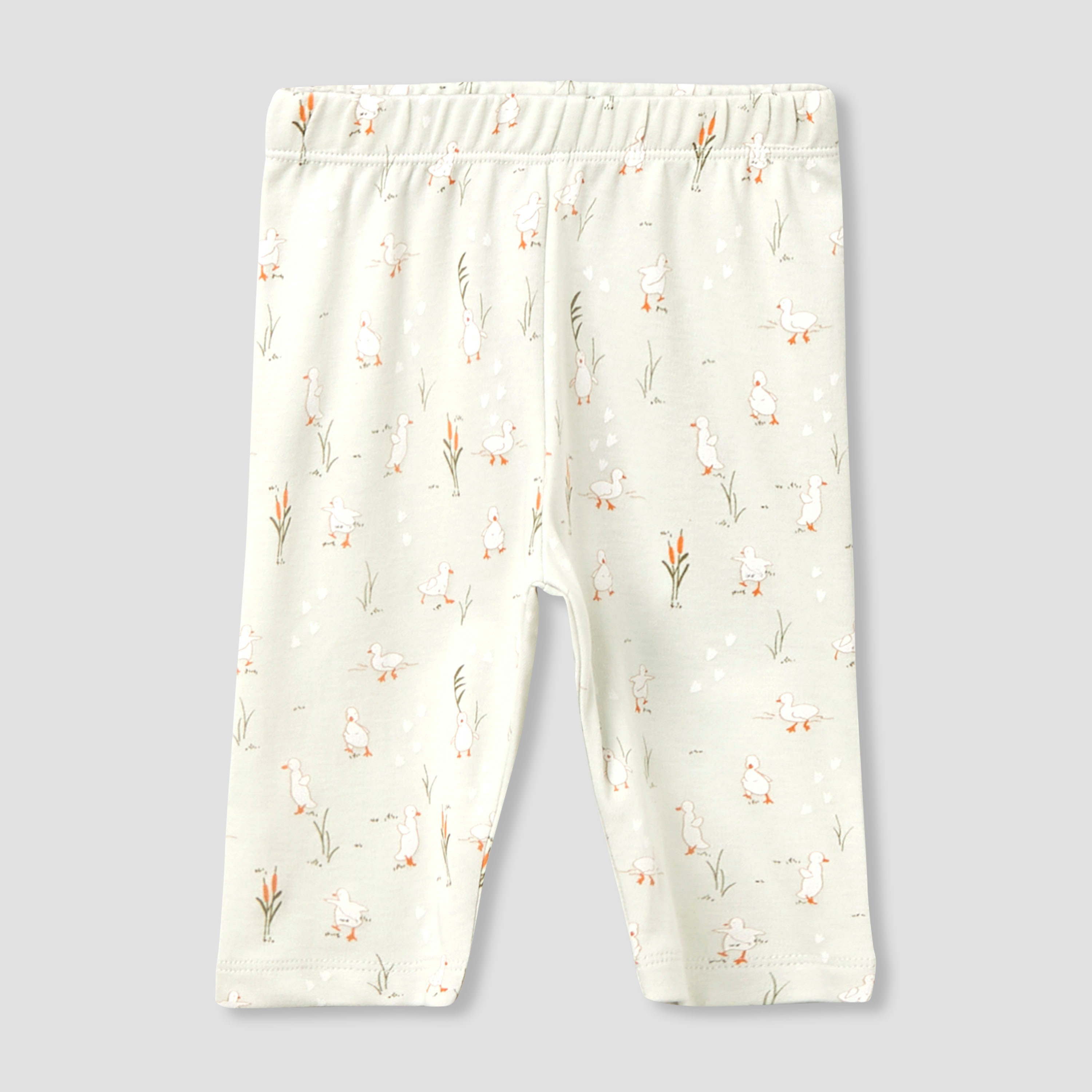 Juniors Cotton Collared Long Sleeves Pyjama Set with Duck Print-baby-girls-clothing-nightwear-pyjamasets-image-3
