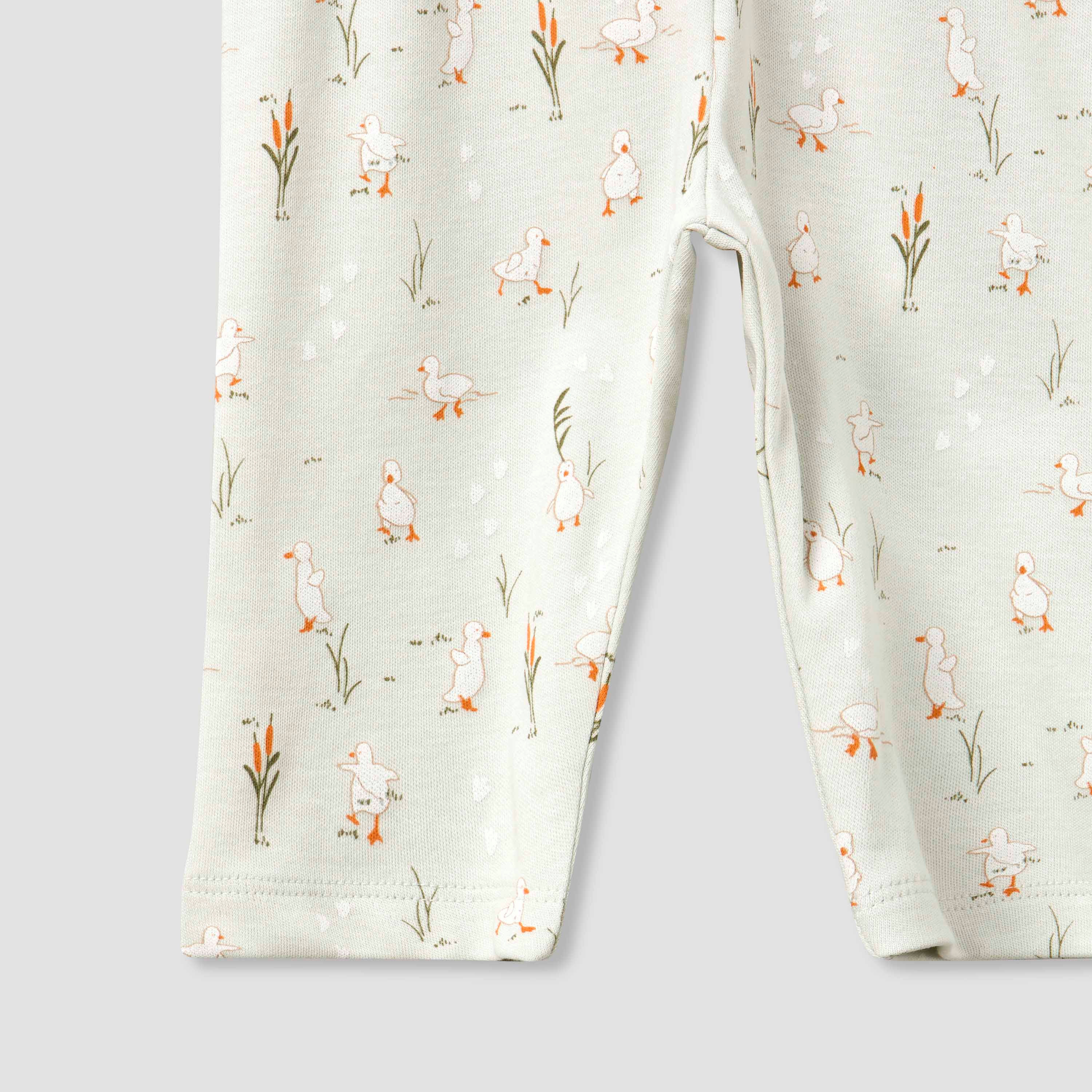 Juniors Cotton Collared Long Sleeves Pyjama Set with Duck Print-baby-girls-clothing-nightwear-pyjamasets-image-9