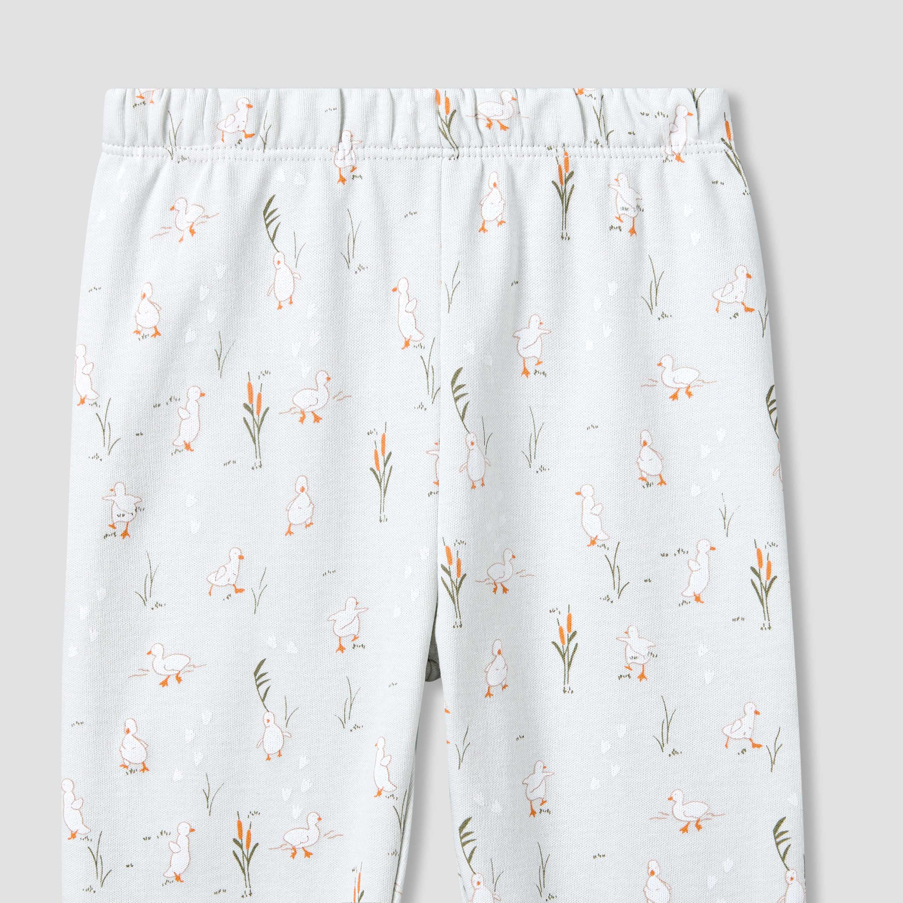 Juniors Cotton Collared Long Sleeves Pyjama Set with Duck Print-baby-girls-clothing-nightwear-pyjamasets-image-7