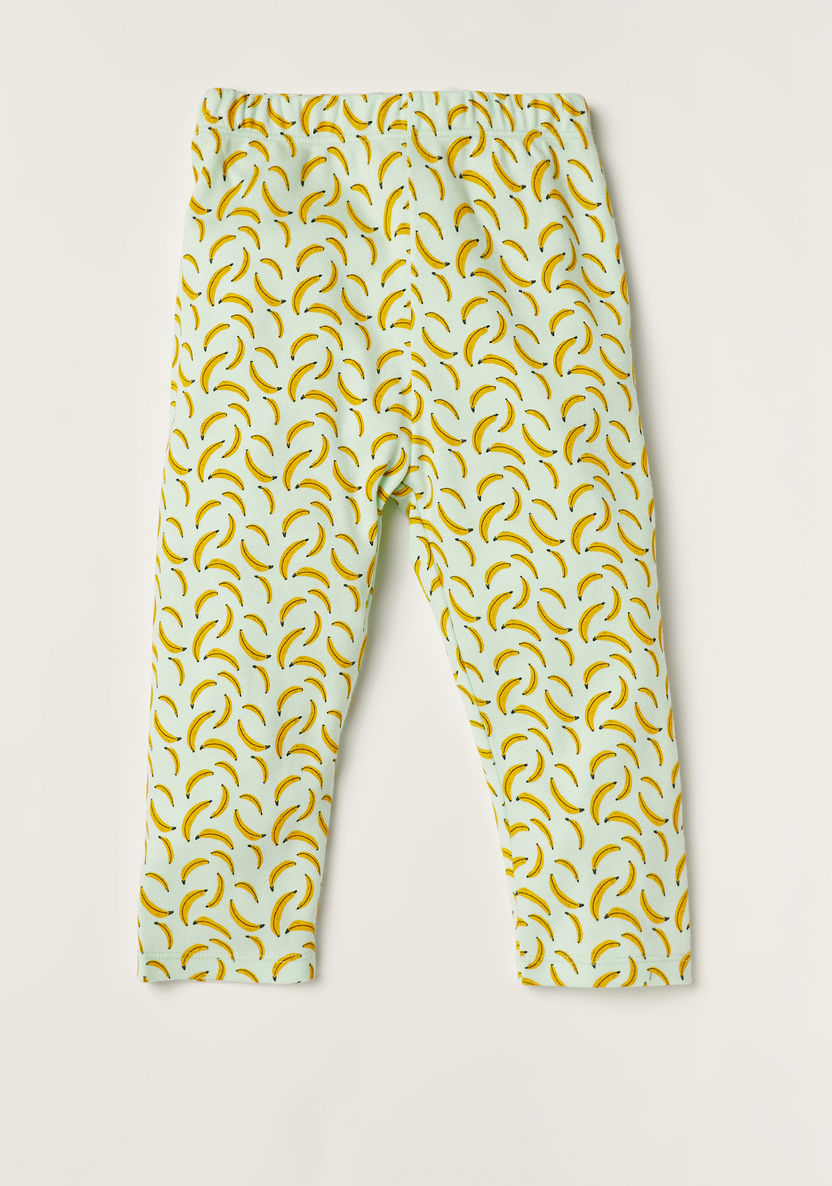 Juniors Banana Print Shirt and Full Length Pyjama Set-Pyjama Sets-image-2