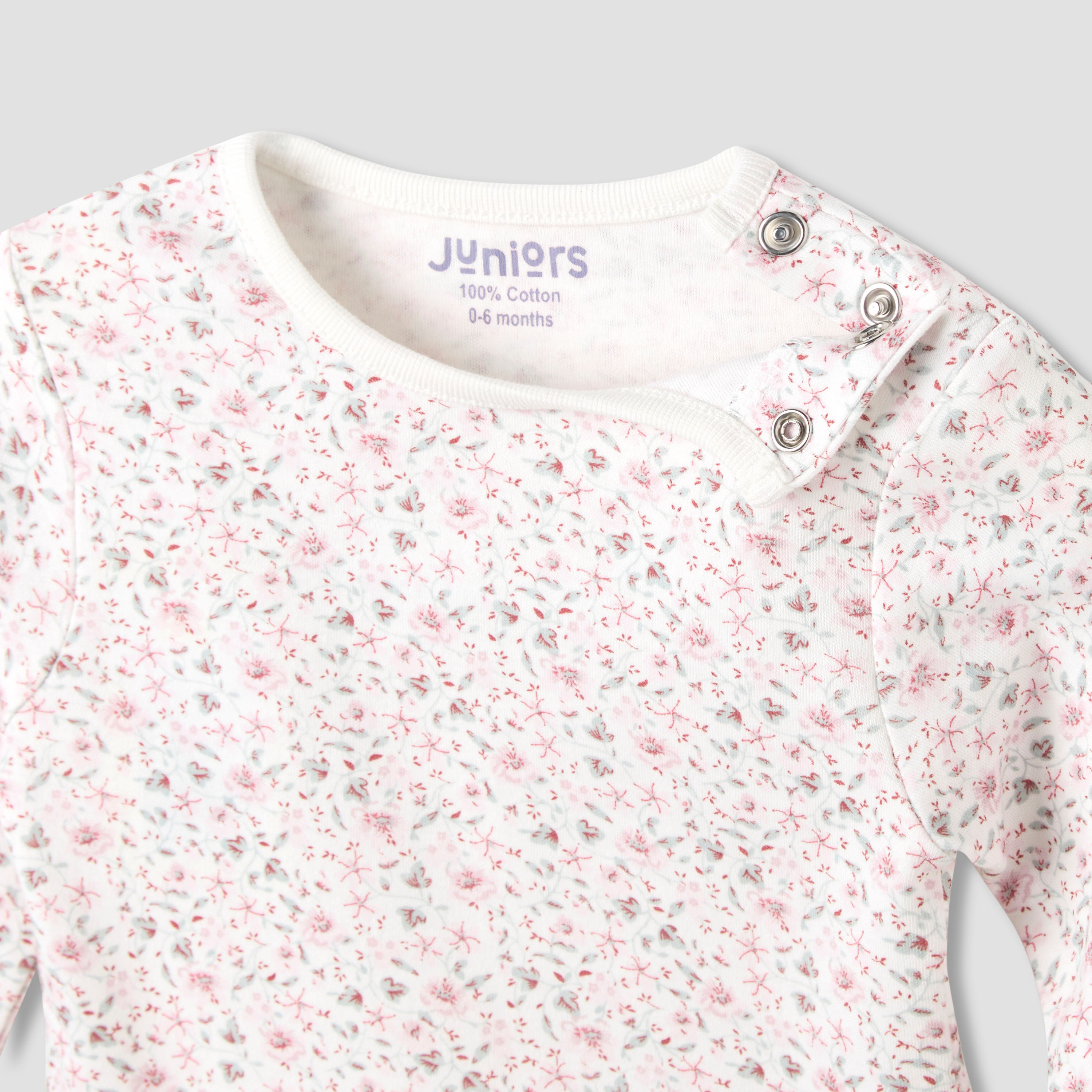 Juniors Floral Print Long Sleeve T-shirt and Pyjama Set-baby-girls-clothing-nightwear-pyjamasets-image-4