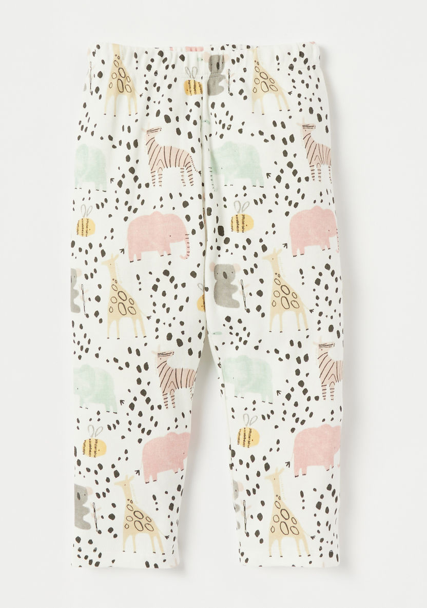 Juniors All-Over Animal Print Long Sleeves Shirt and Pyjama Set-Pyjama Sets-image-2