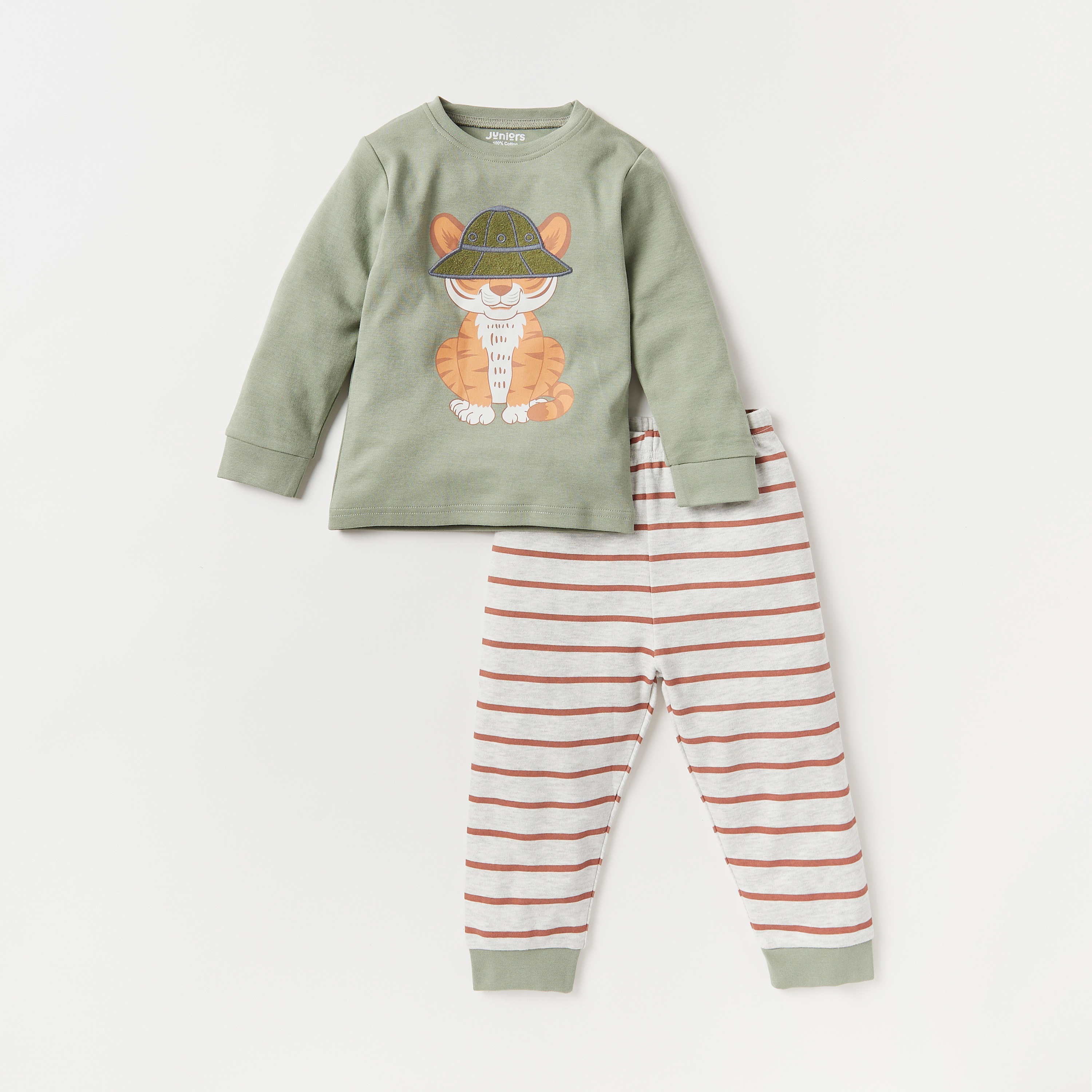 Juniors Printed T-shirt and Pyjama Set-baby-boys-clothing-nightwear-pyjamasets-image-1