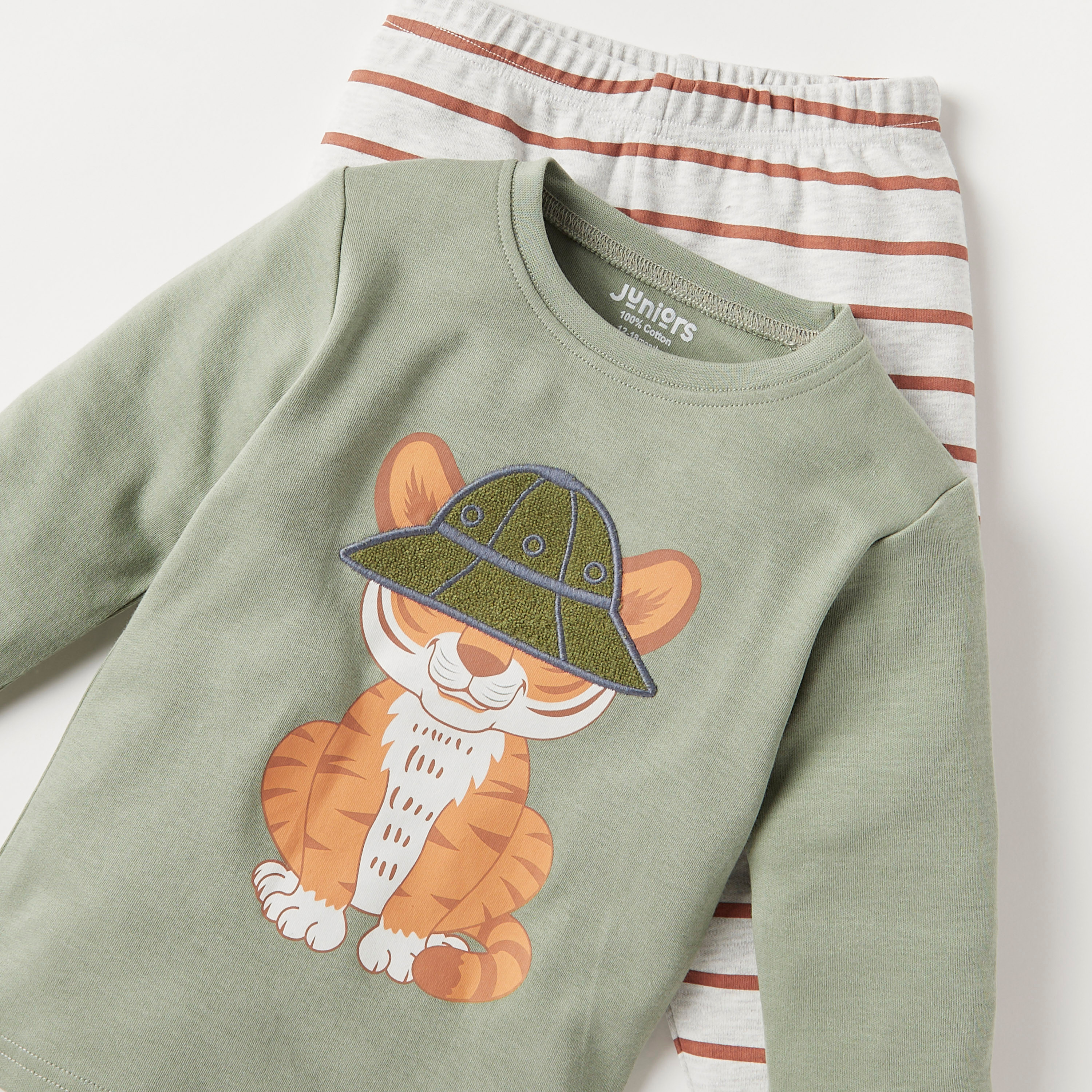 Juniors Printed T-shirt and Pyjama Set-baby-boys-clothing-nightwear-pyjamasets-image-4